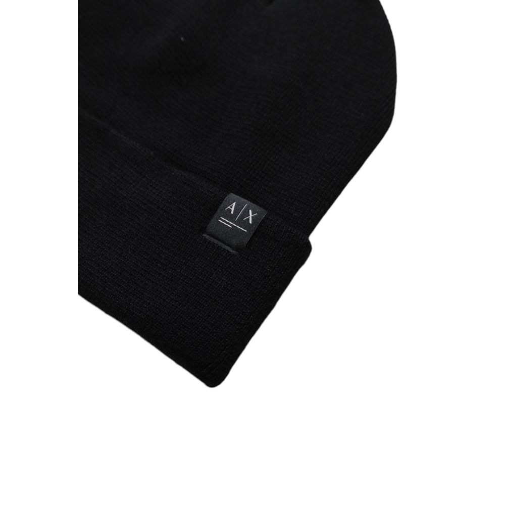 Armani Exchange Black Polyester Cap (Baseball Hat)