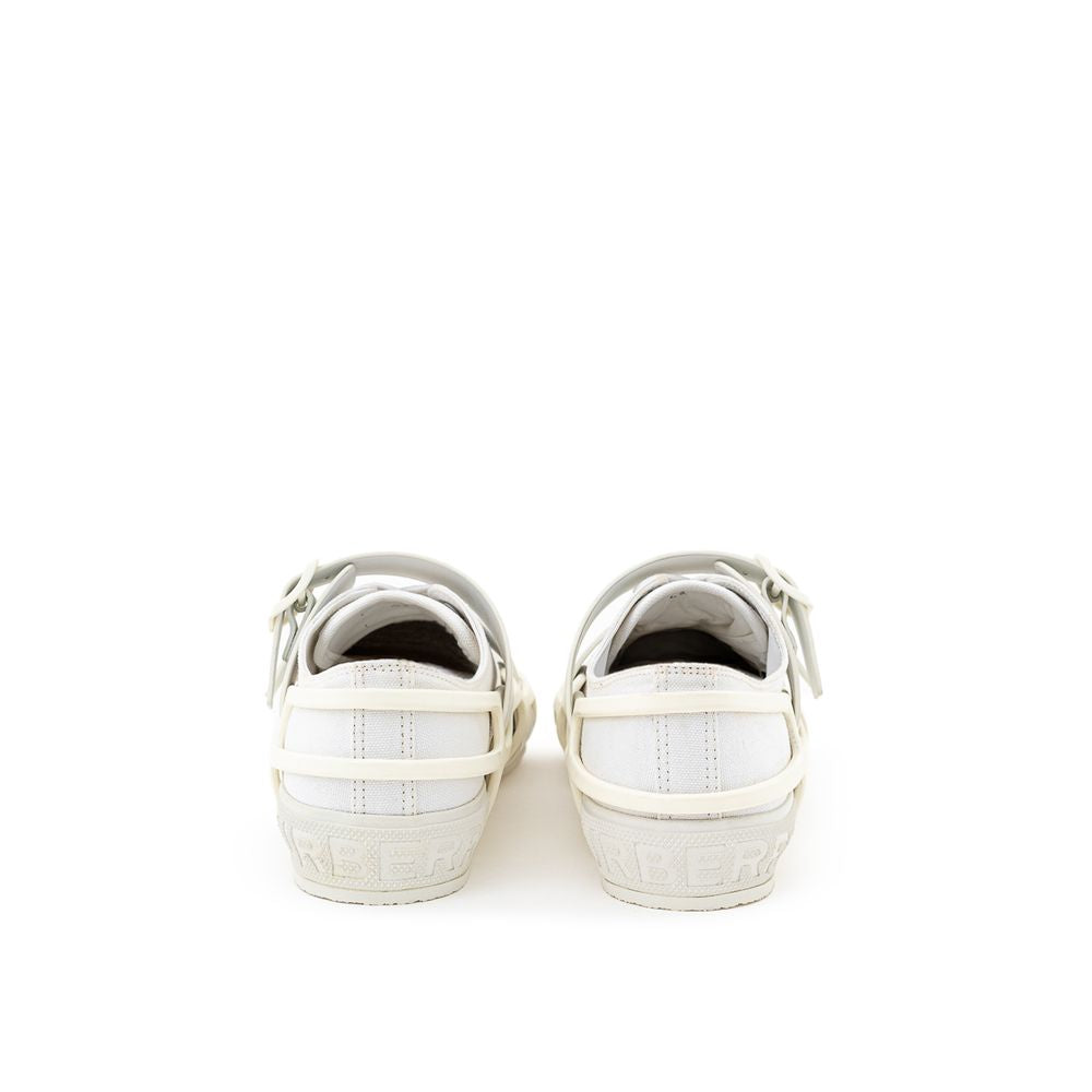 Burberry White Cotton Athletic Sneakers