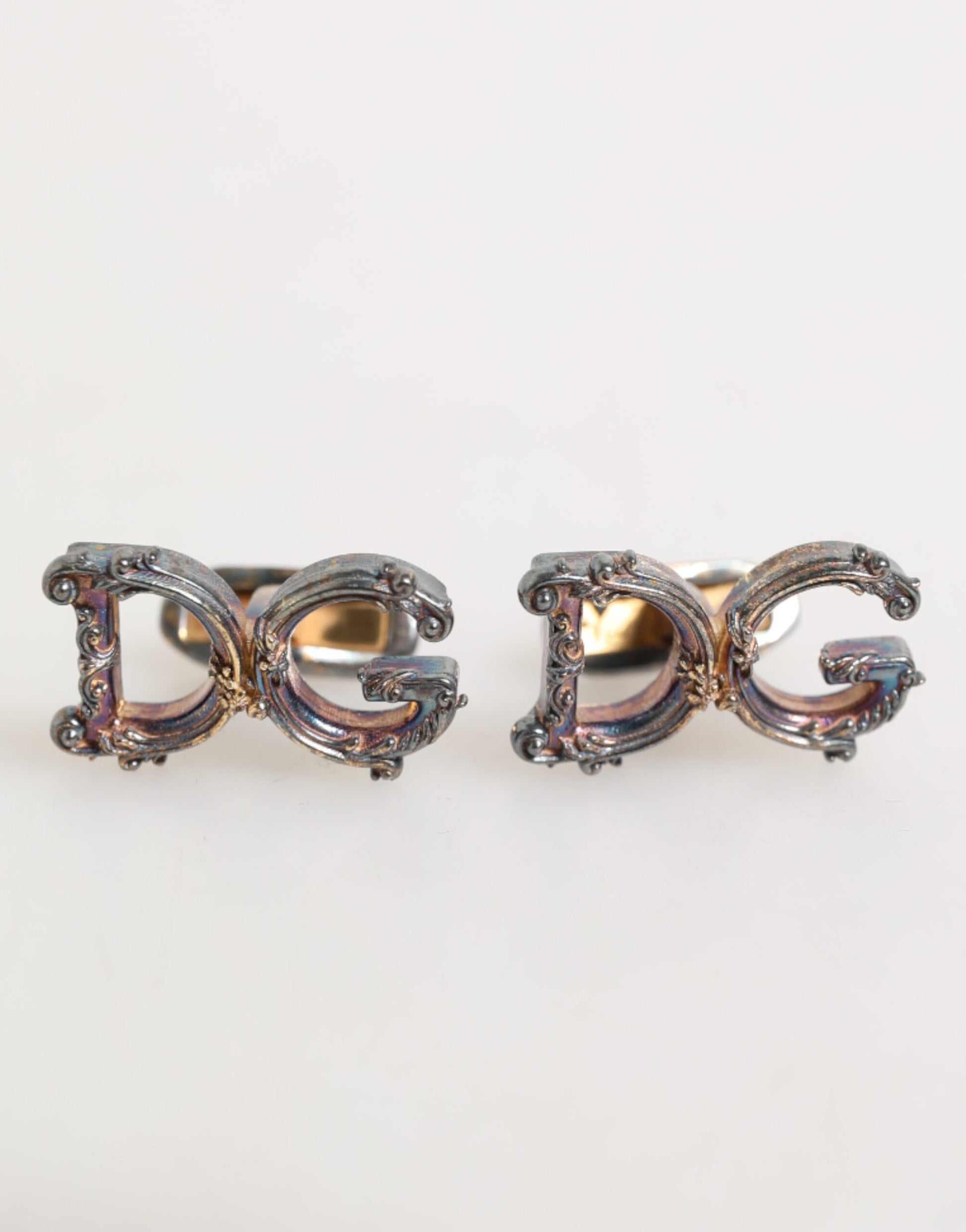 Dolce & Gabbana Gold Tone 925 Sterling Silver DG Logo Accessory Cufflink