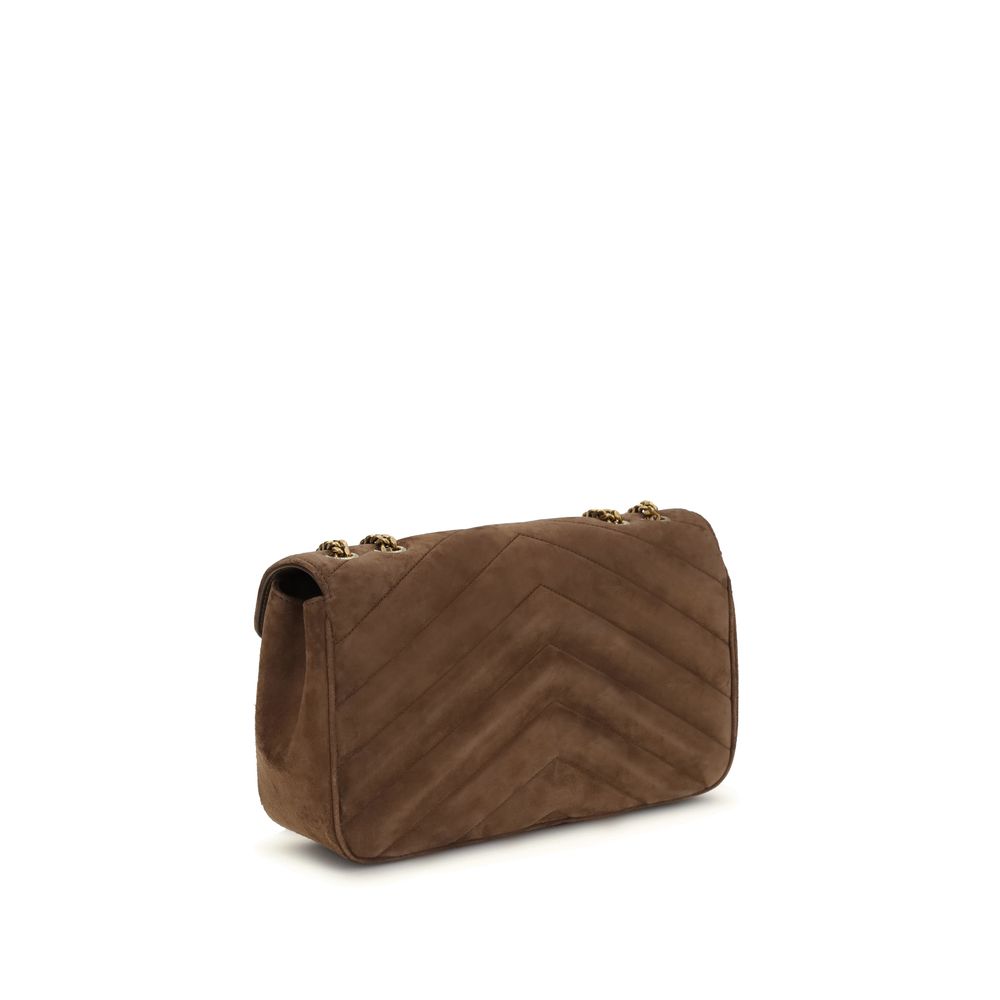 Saint Laurent Brown Calf Leather Bos Taurus Shoulder Bag