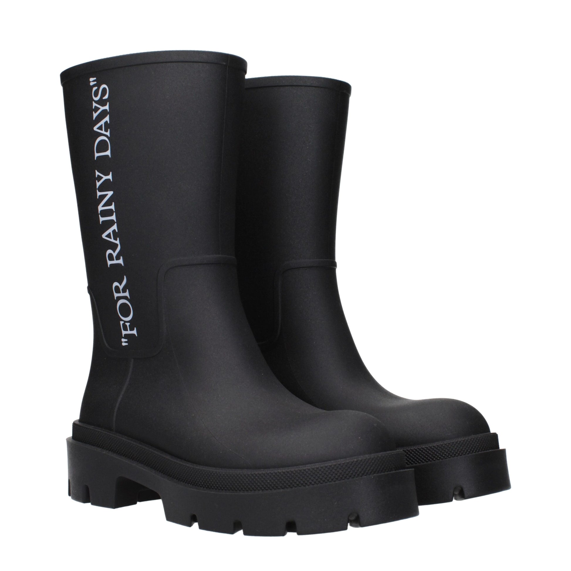 Off-White Black Cotton Ankle Boots