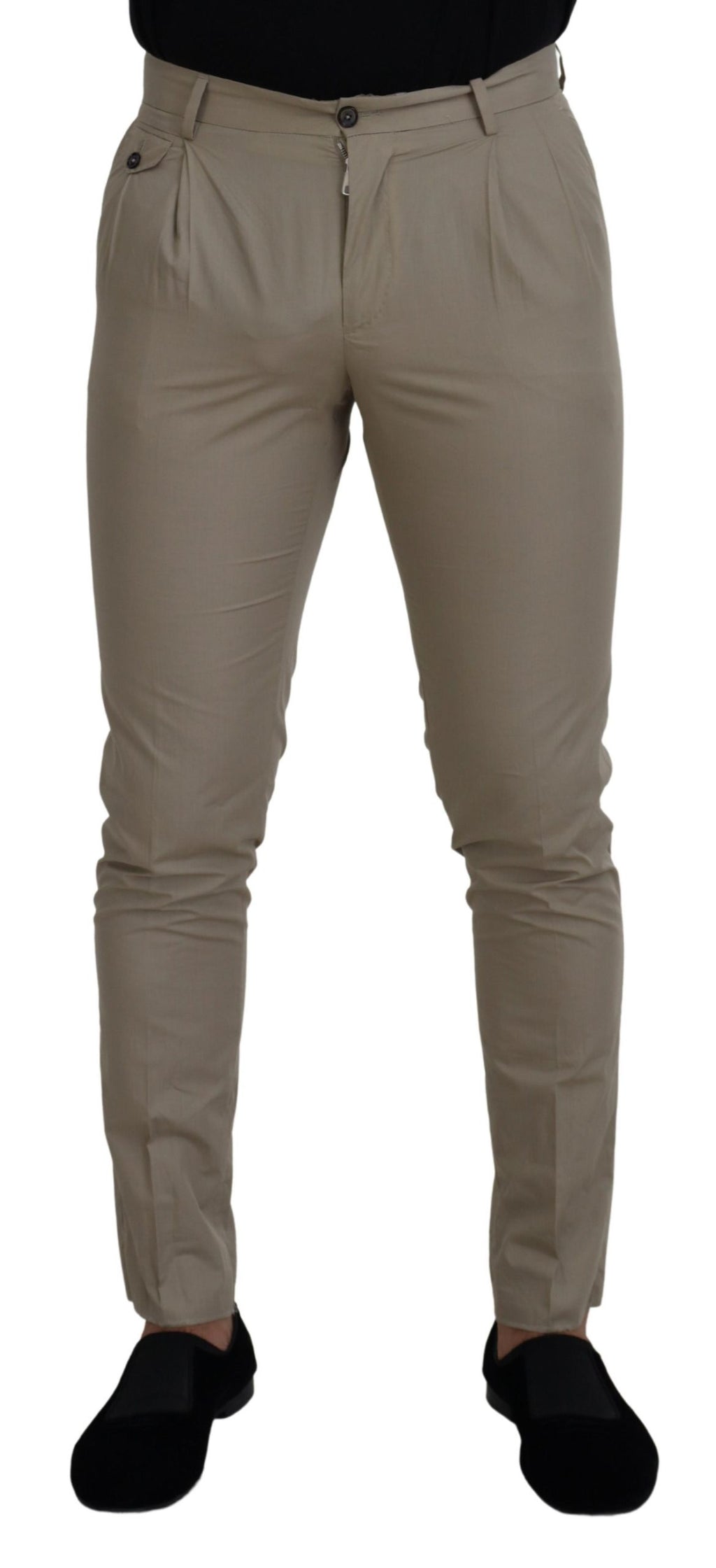 Dolce & Gabbana Beige Cotton Slim Fit Men Pants