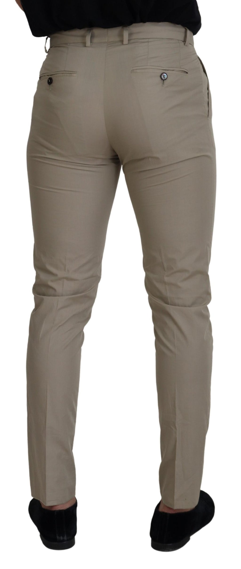 Dolce & Gabbana Beige Cotton Slim Fit Men Pants