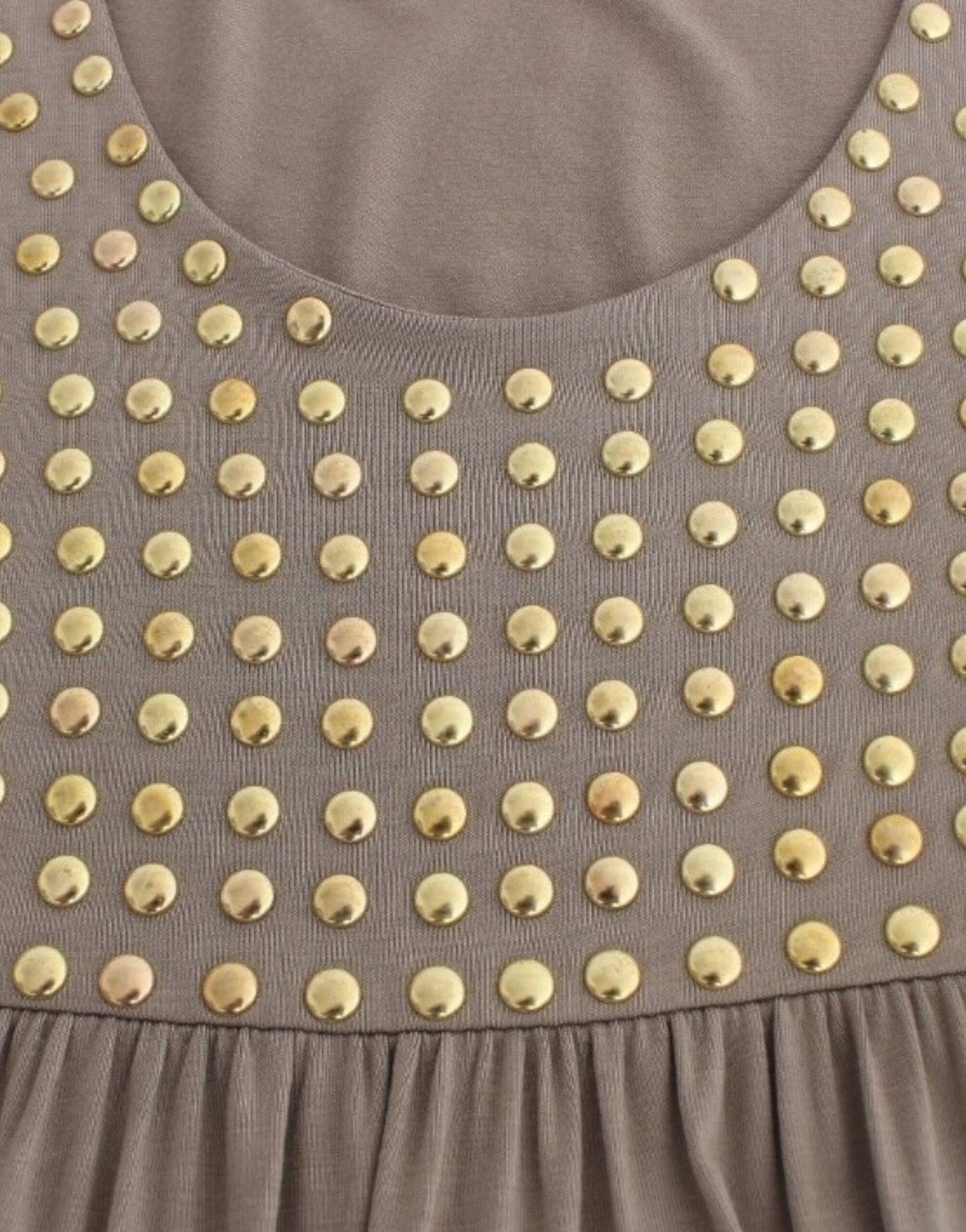 Roccobarocco Khaki studded sheath dress
