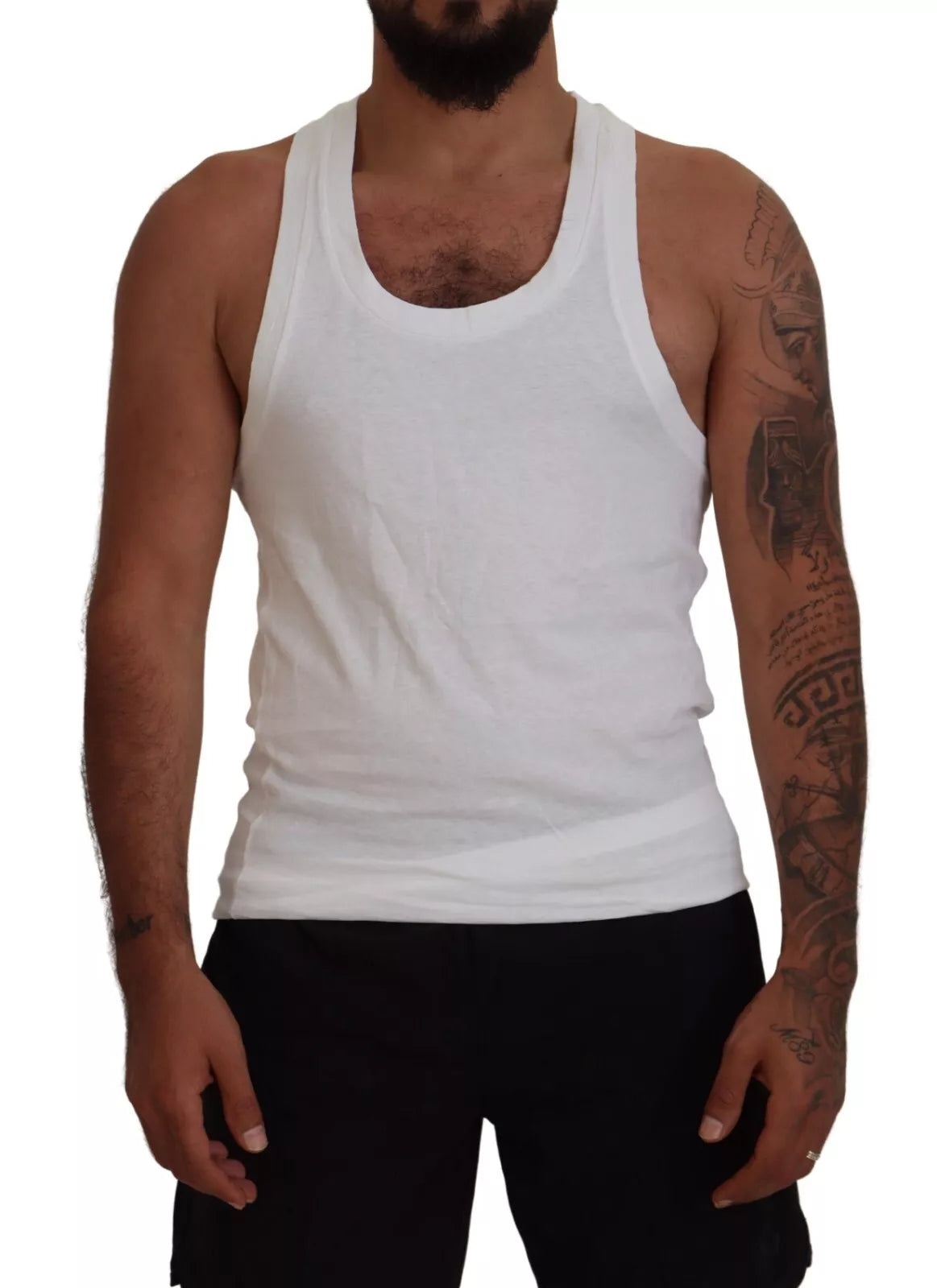 Dsquared¬≤ White Cotton Linen Sleeveless Tank T-shirt