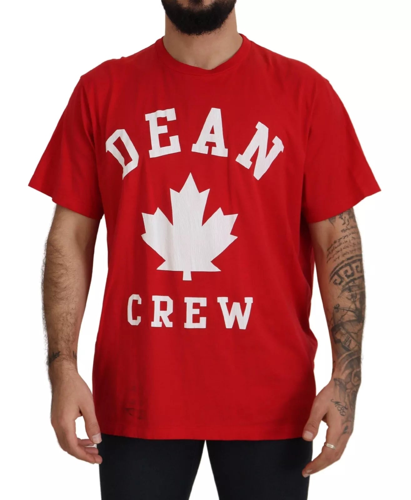 Dsquared¬≤ Red Printed Cotton Short Sleeves Crewneck T-shirt