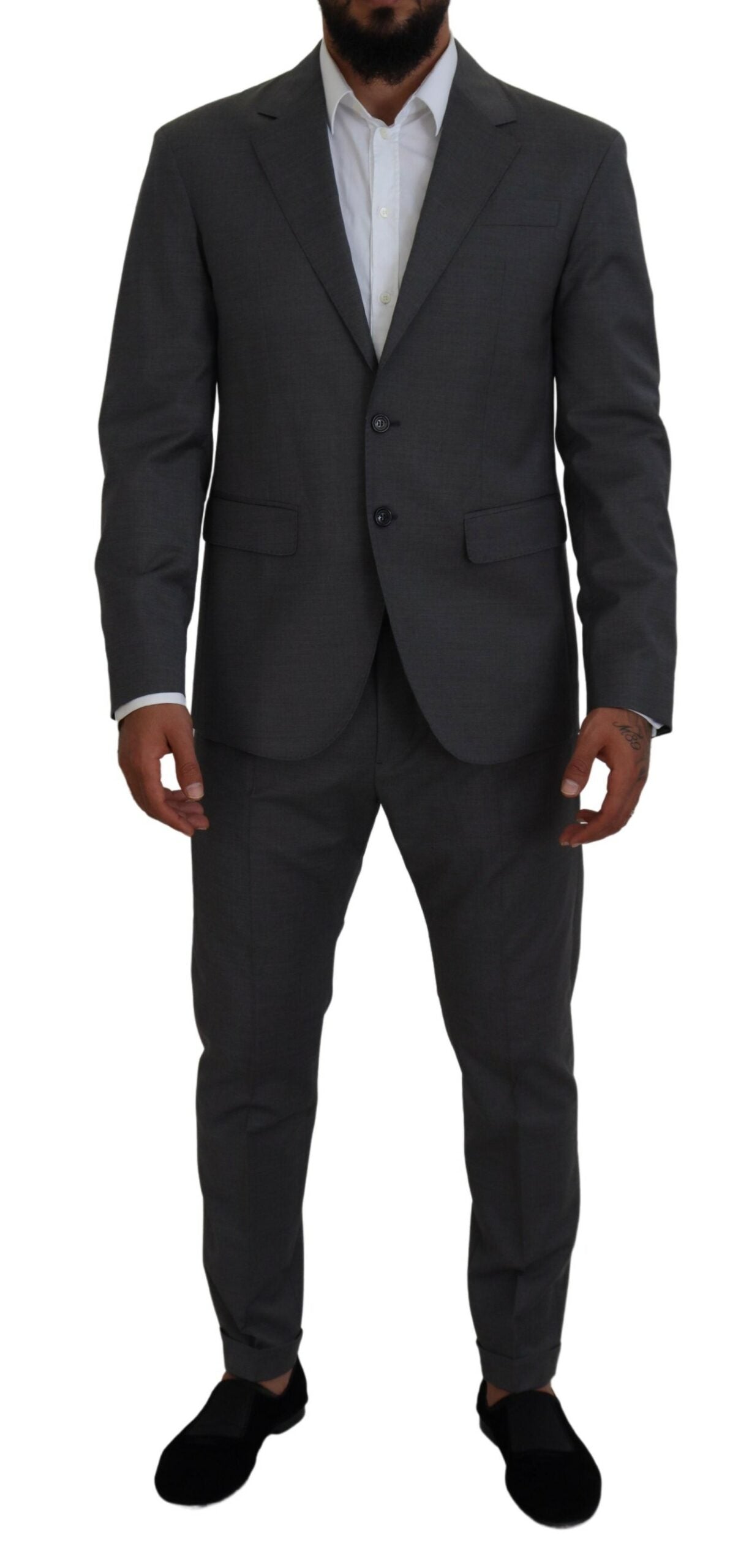Dsquared¬≤ Gray Wool Single Breasted 2 Piece CIPRO Suit