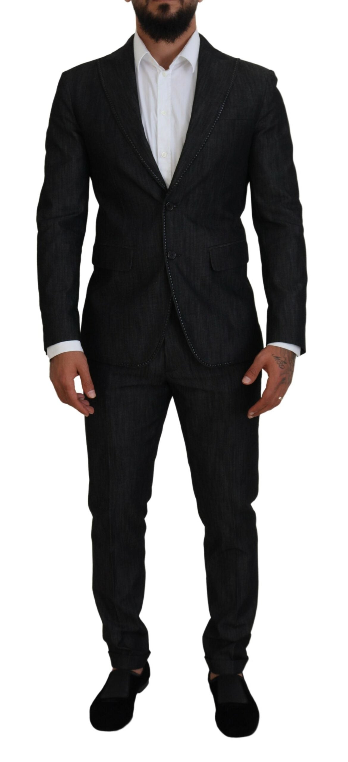 Dsquared¬≤ Black Cotton Single Breasted 2 Piece MIAMI Suit