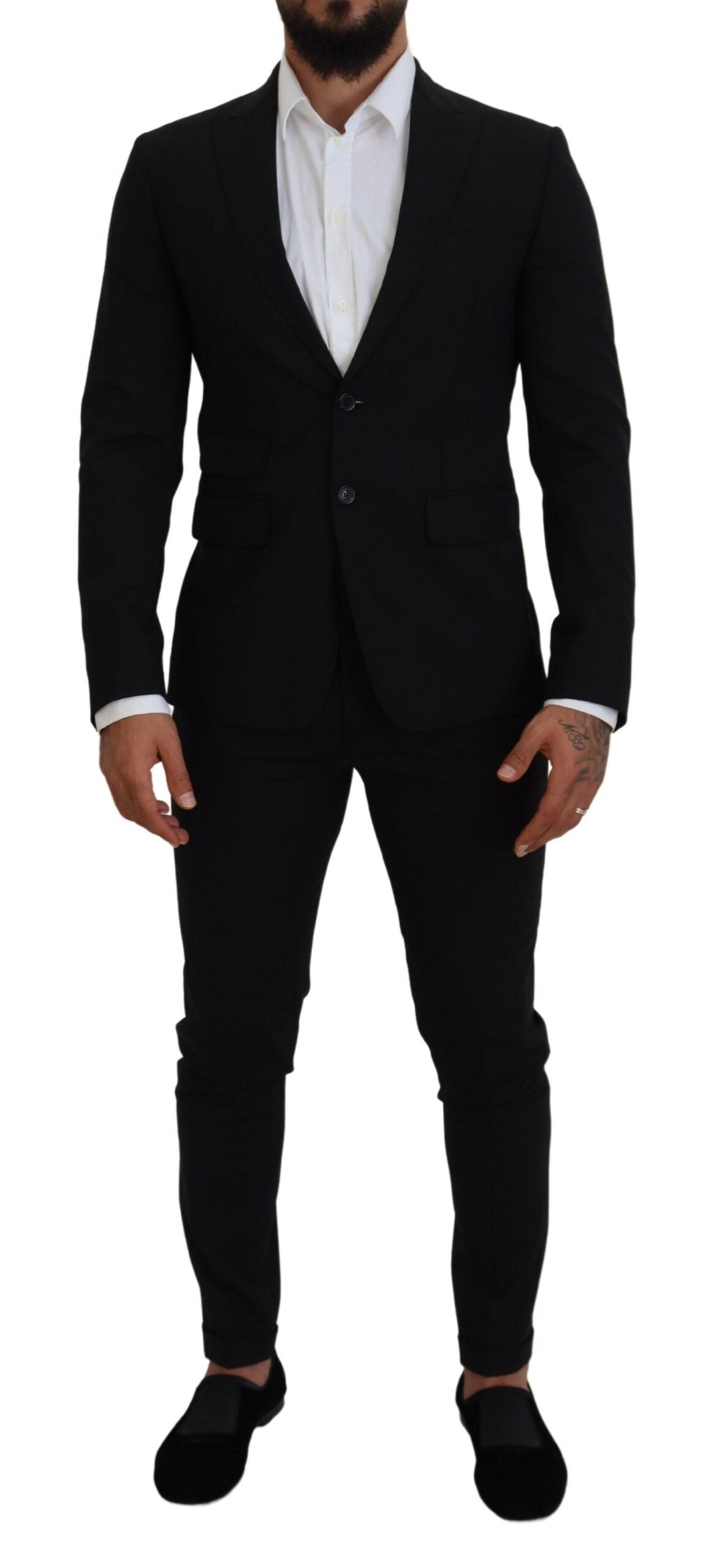 Dsquared¬≤ Black Wool Single Breasted 2 Piece LONDON Suit