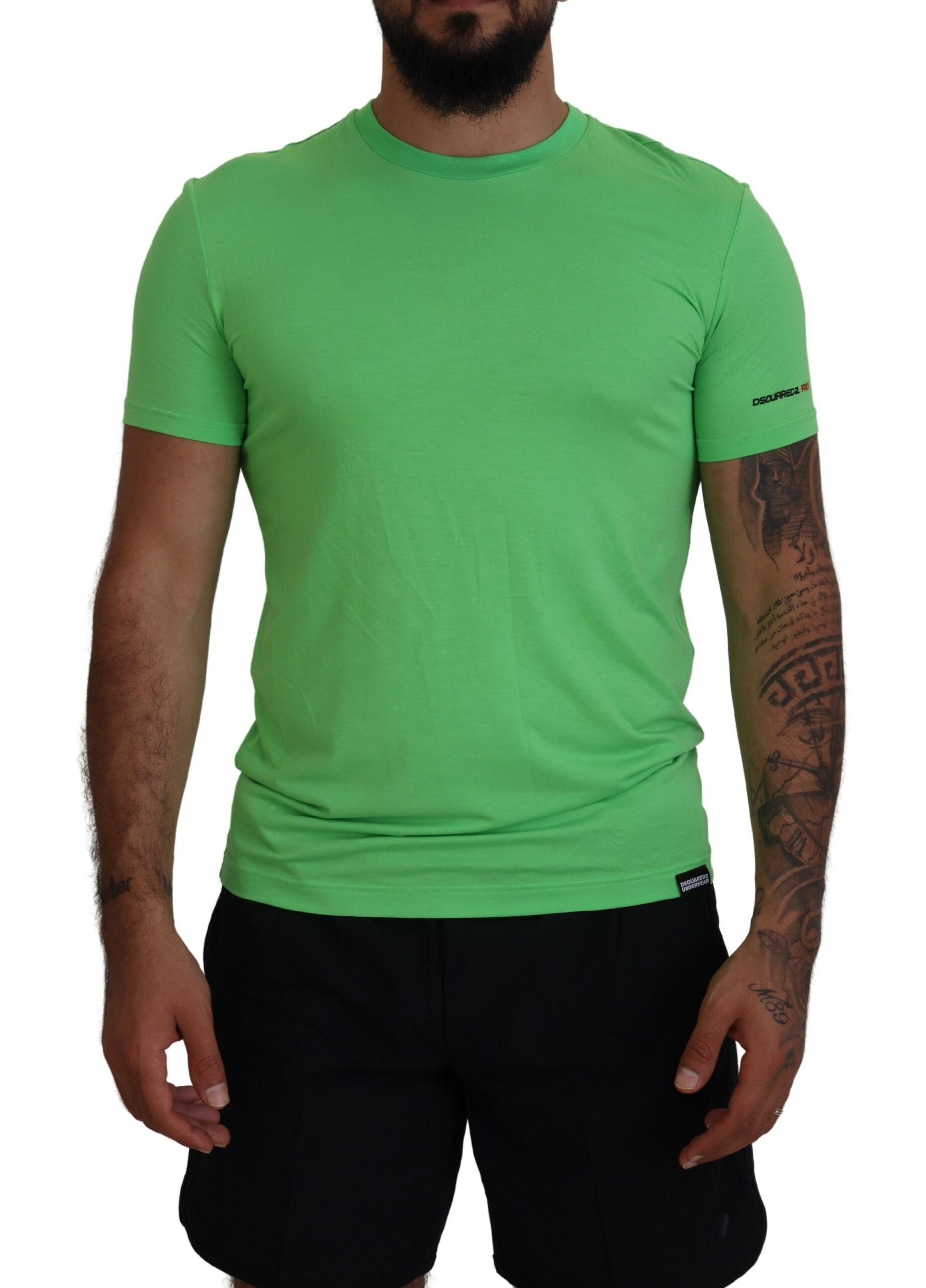 Dsquared¬≤ Green Modal Short Sleeves Crewneck T-shirt