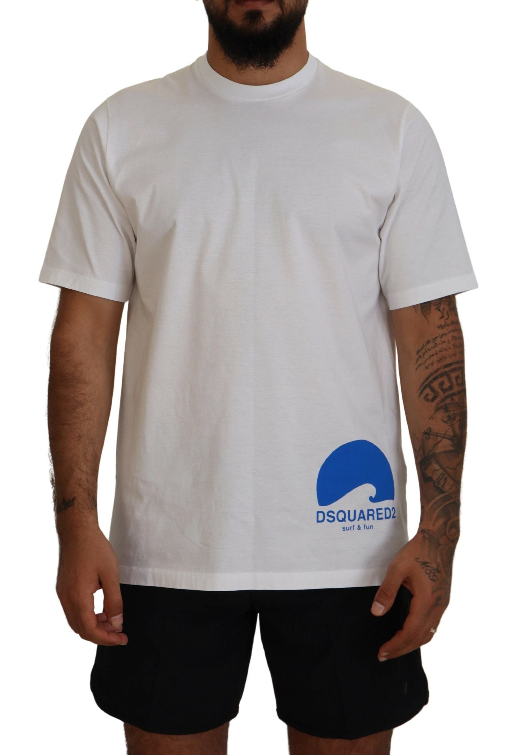 Dsquared¬≤ White Cotton Short Sleeves Crewneck T-shirt