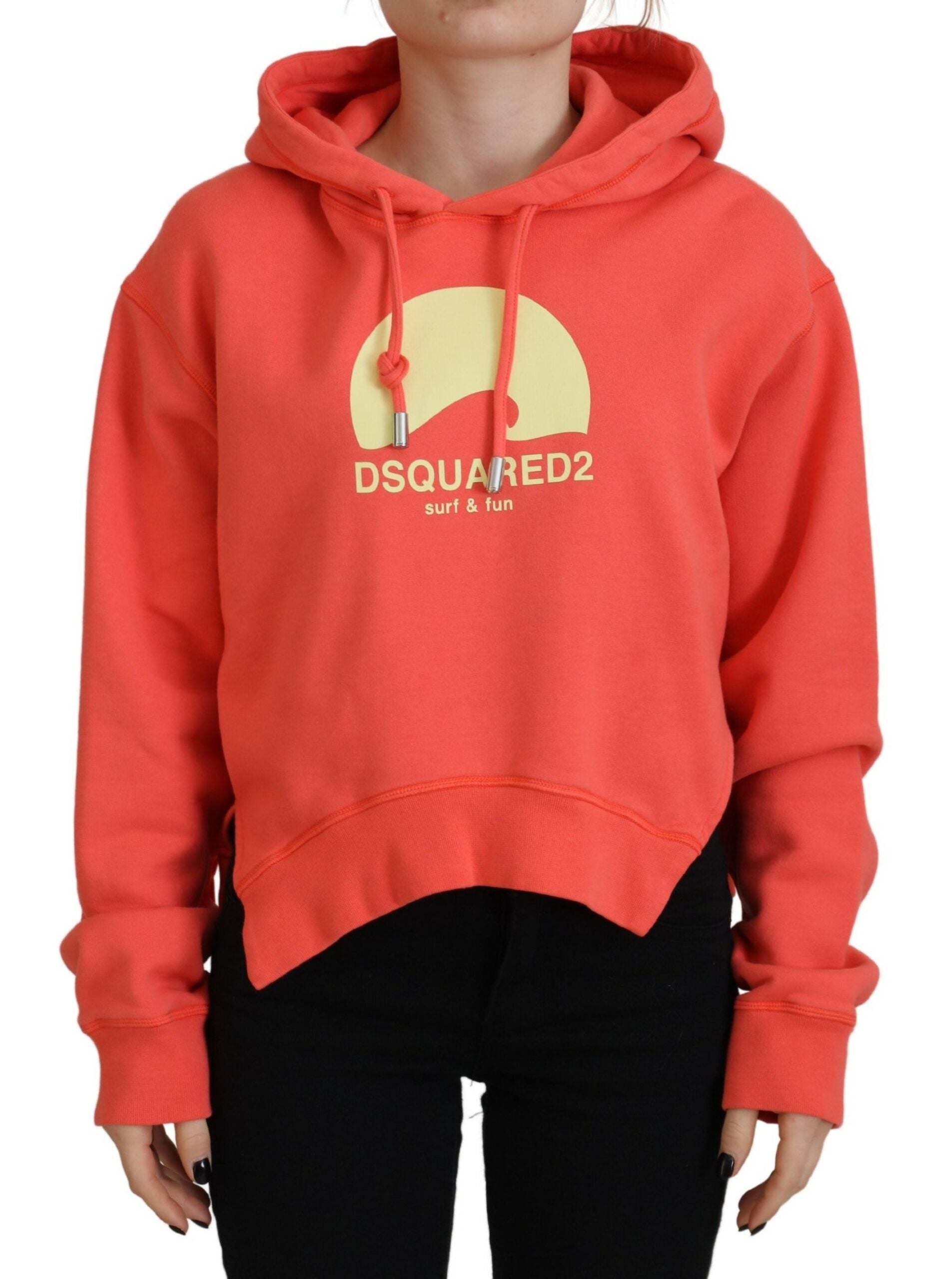 Dsquared¬≤ Pink Logo Print Cotton Hoodie Sweatshirt Sweater