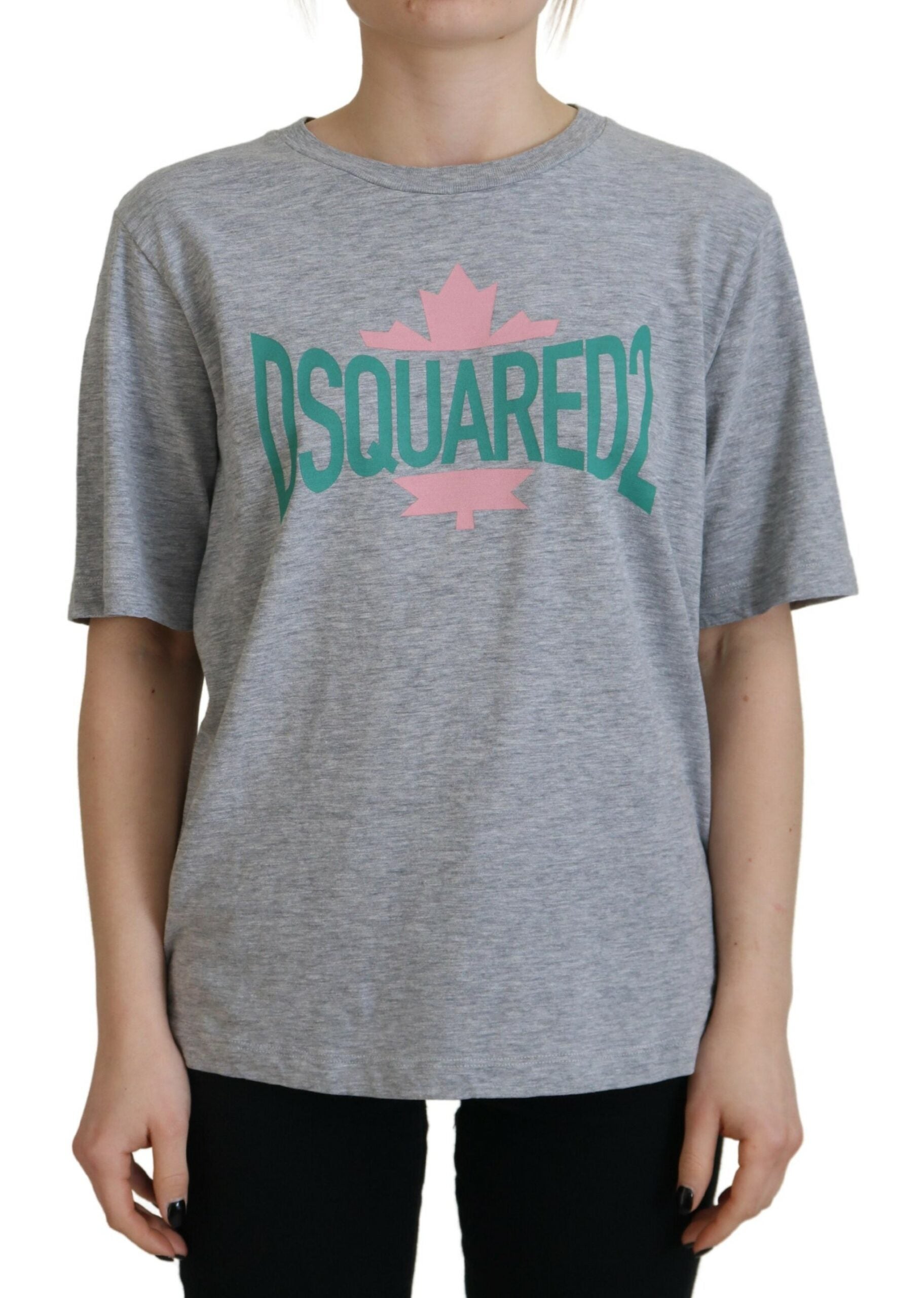 Dsquared¬≤ Gray Logo Cotton Crewneck Short Sleeve Tee T-shirt