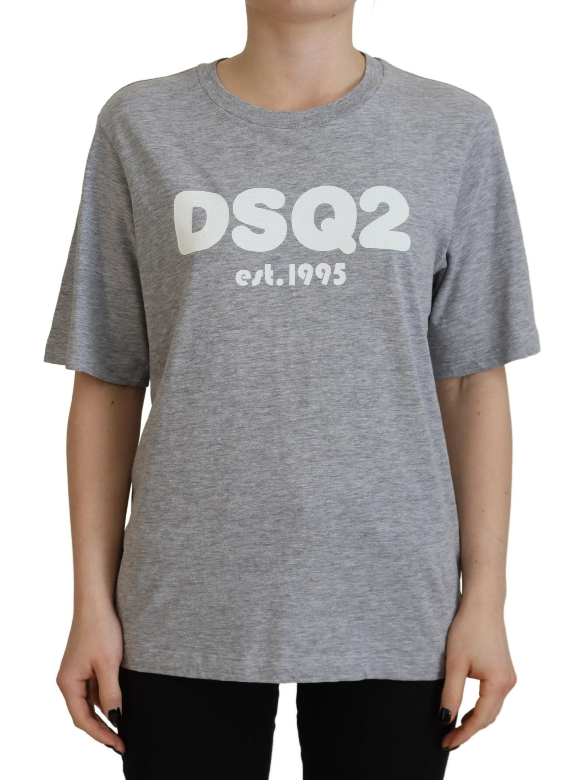 Dsquared¬≤ Gray Logo Cotton Crewneck Short Sleeve Tee T-shirt