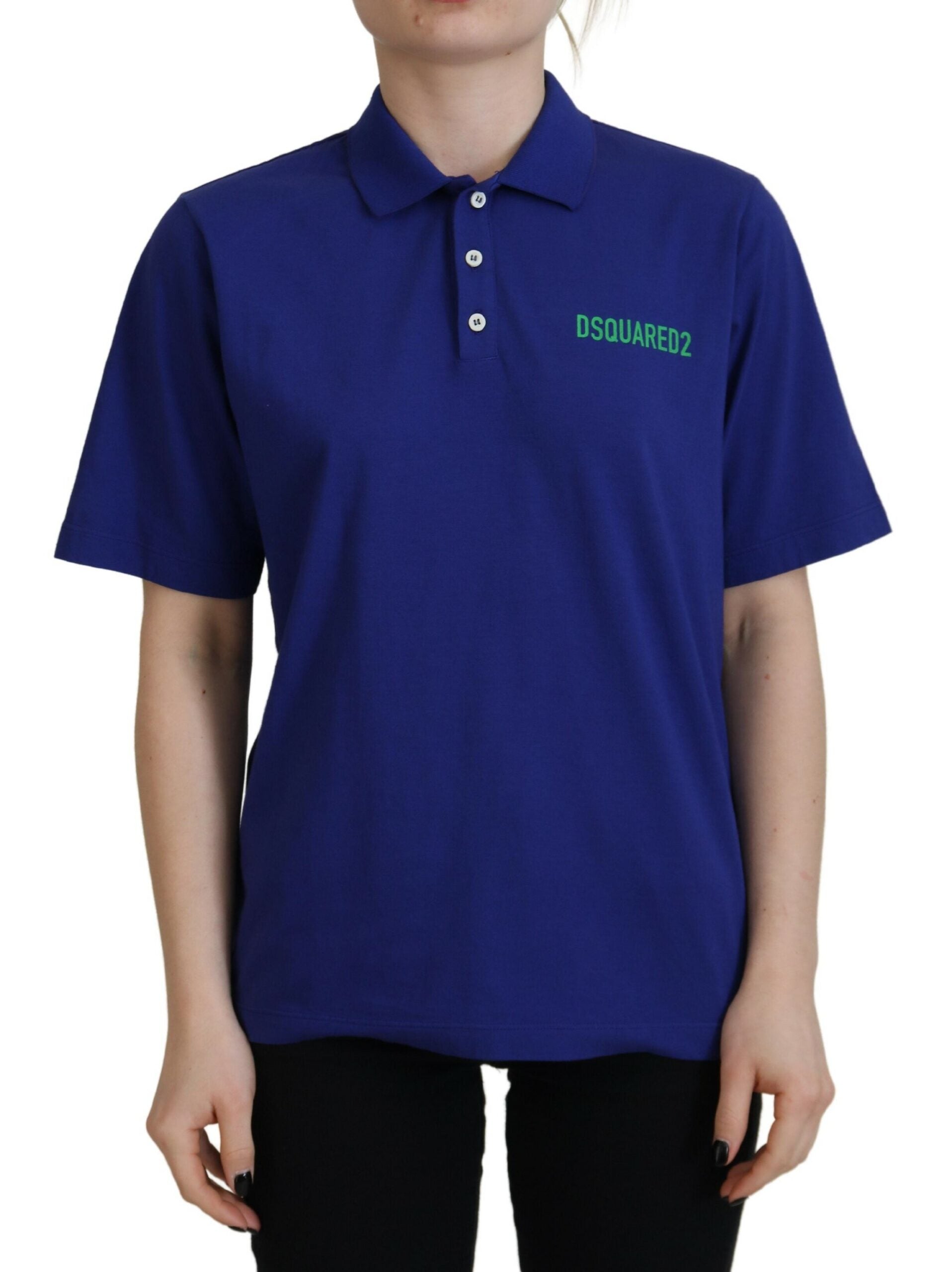 Dsquared¬≤ Blue Collared Writings Polo Short Sleeves T-shirt