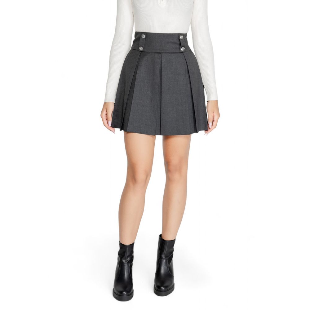 Morgan De Toi Gray Polyester Mini Skirt