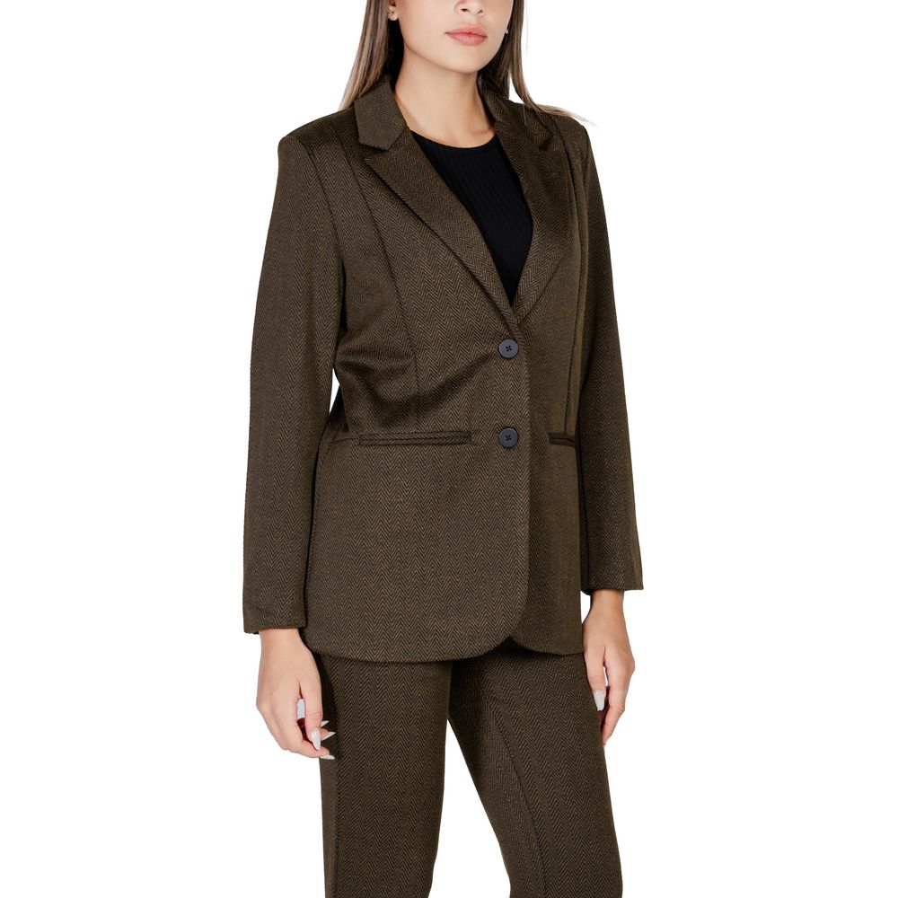 ICHI Green Polyester Blazer