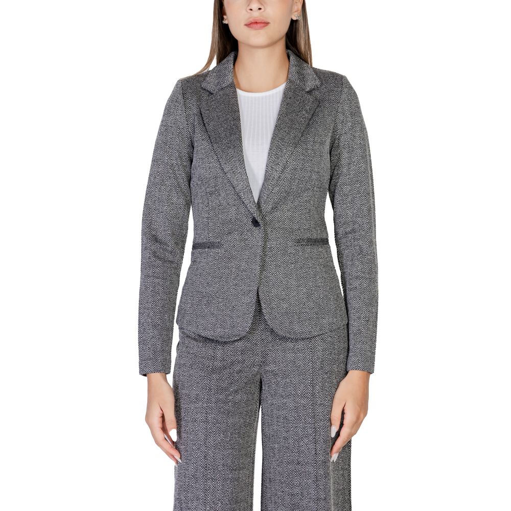 ICHI Black Polyester Blazer