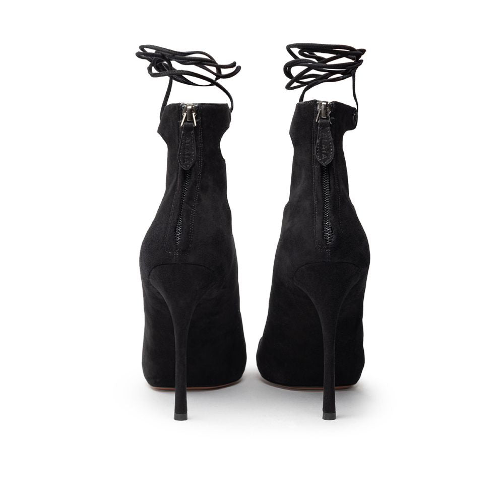 Alaïa Black Suede Leather Lace-Up