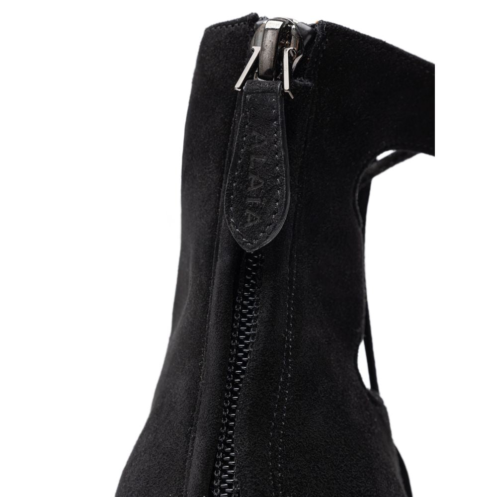 Alaïa Black Suede Leather Lace-Up