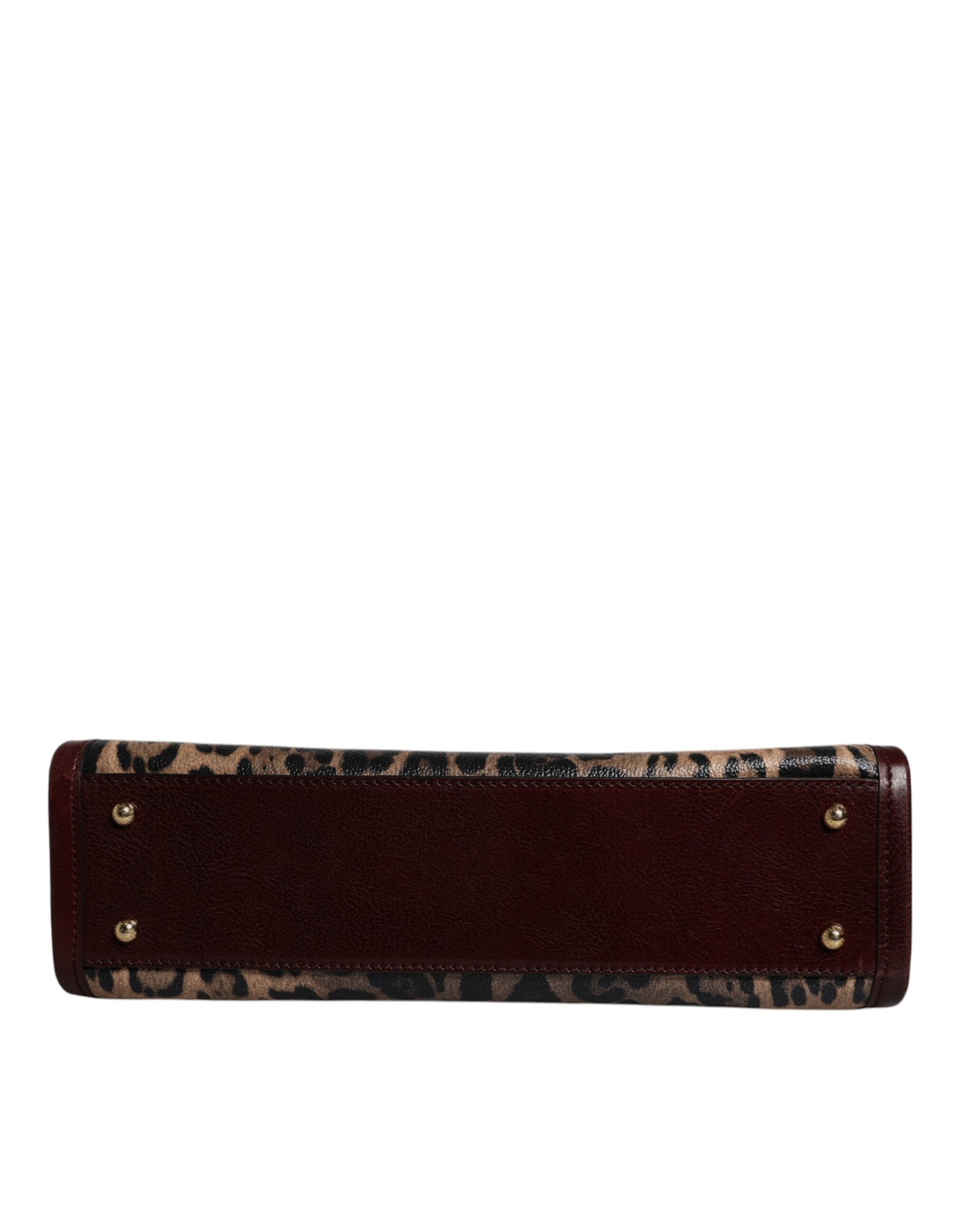 Dolce & Gabbana Brown Leopard Leather Shoulder Strap Tote Bag