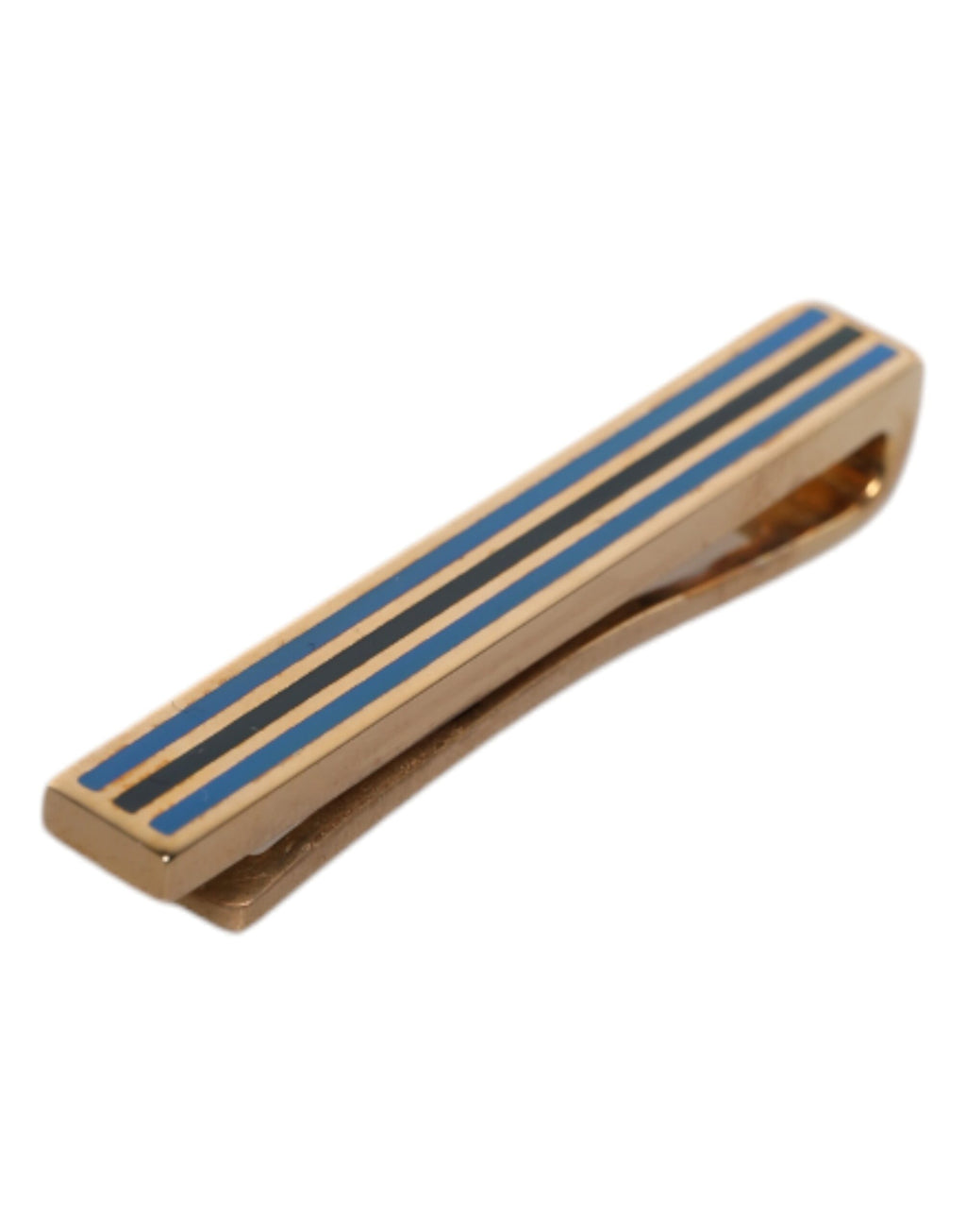 Dolce & Gabbana Gold Tone Brass Logo Branded Tie Clip Bar