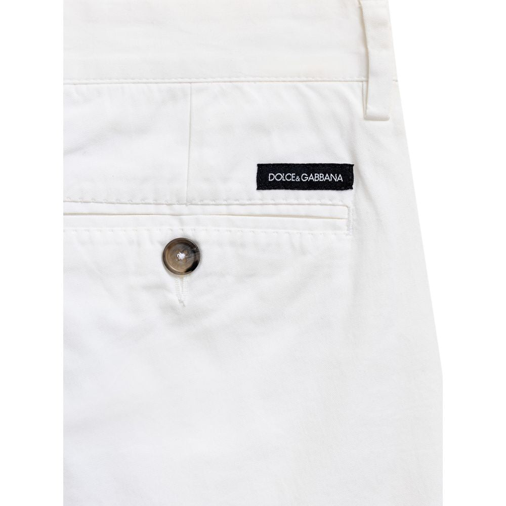 Dolce & Gabbana White Cotton Bermuda Shorts