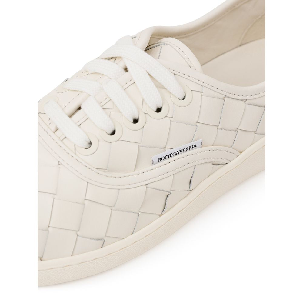Bottega Veneta White Leather Low Top Sneakers