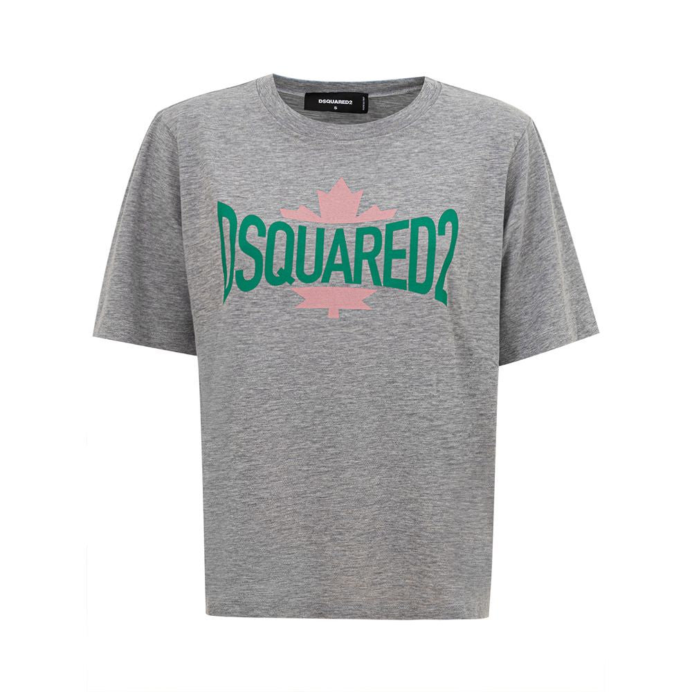 Dsquared¬≤ Chic Gray Cotton Tee for the Modern Woman