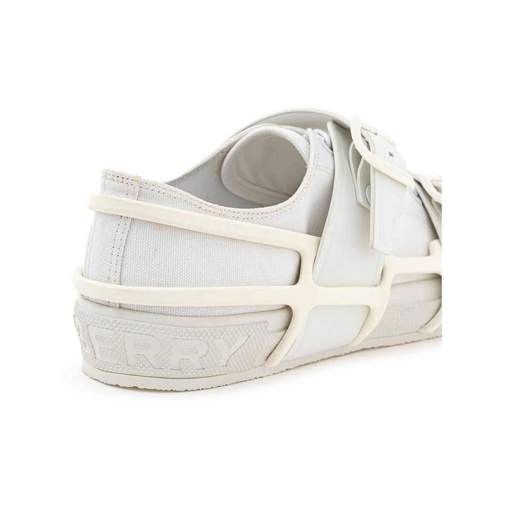 Burberry White Cotton Athletic Sneakers