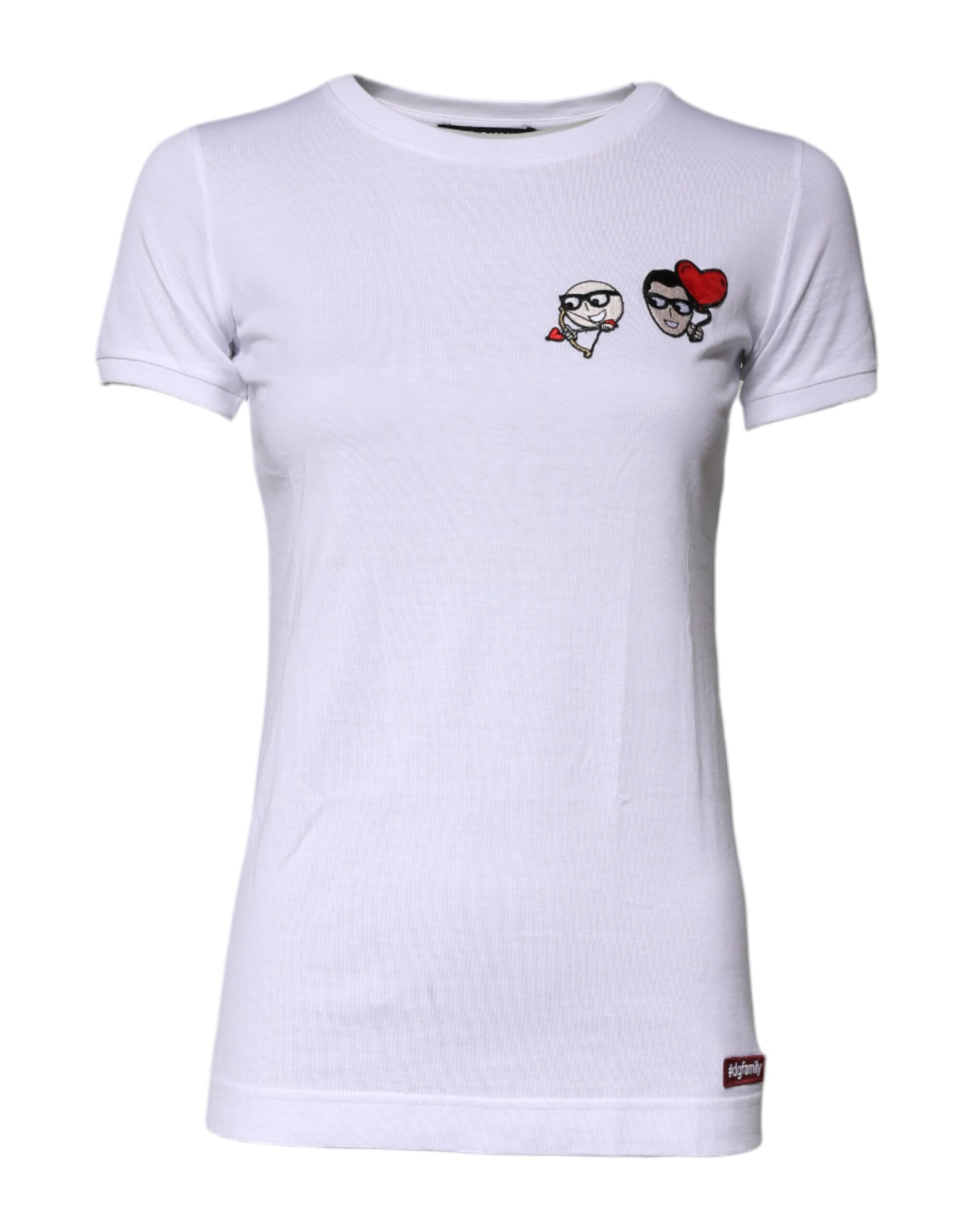 Dolce & Gabbana White #DGFAMILY Cotton Embroidery T-shirt