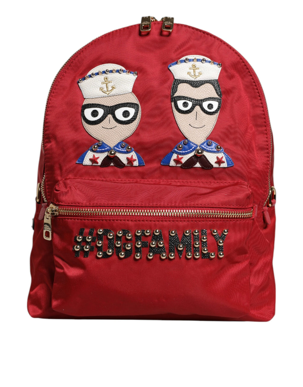 Dolce & Gabbana Red #DGFAMILY VULCANO Embellishment Backpack Bag