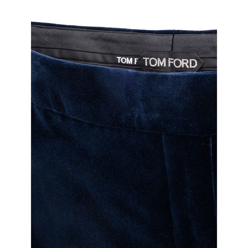 Tom Ford Blue Cotton Midi Skirt