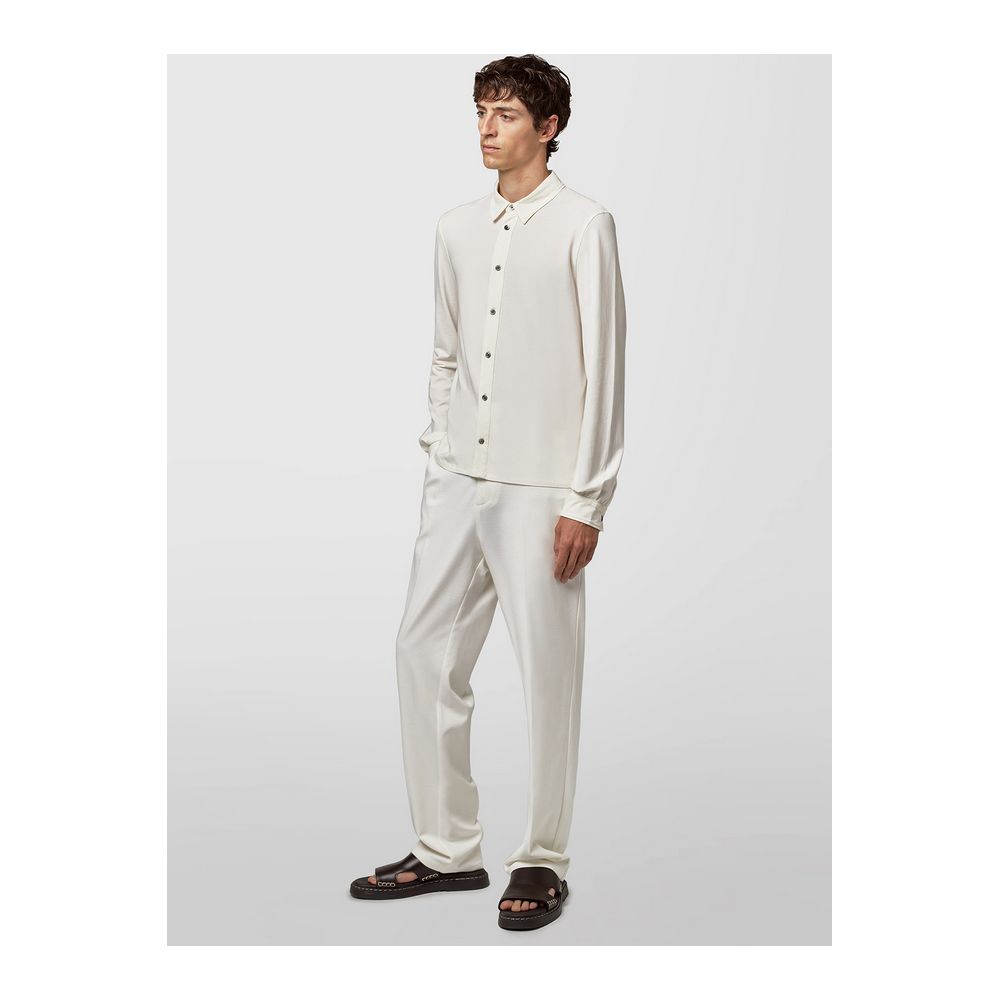 Alpha Studio White Cotton Shirt
