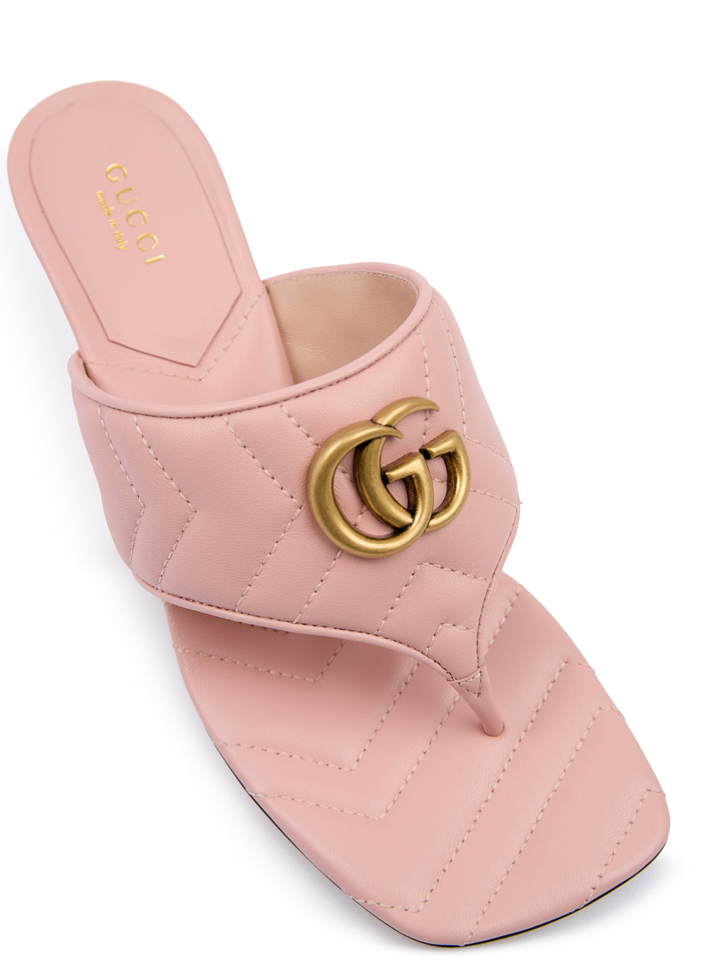 Gucci Mystic Pink Nappa Charlotte Leather Sandals