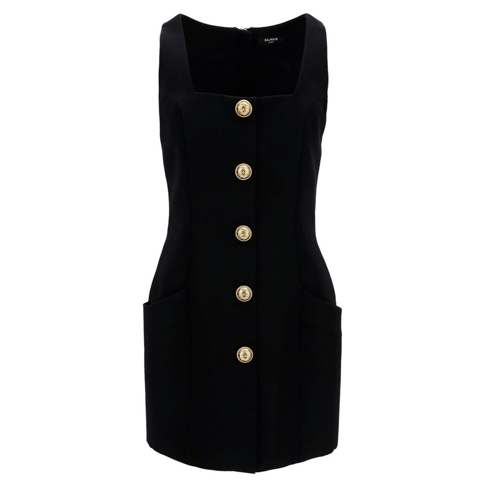 Balmain Black Wool Women Dress