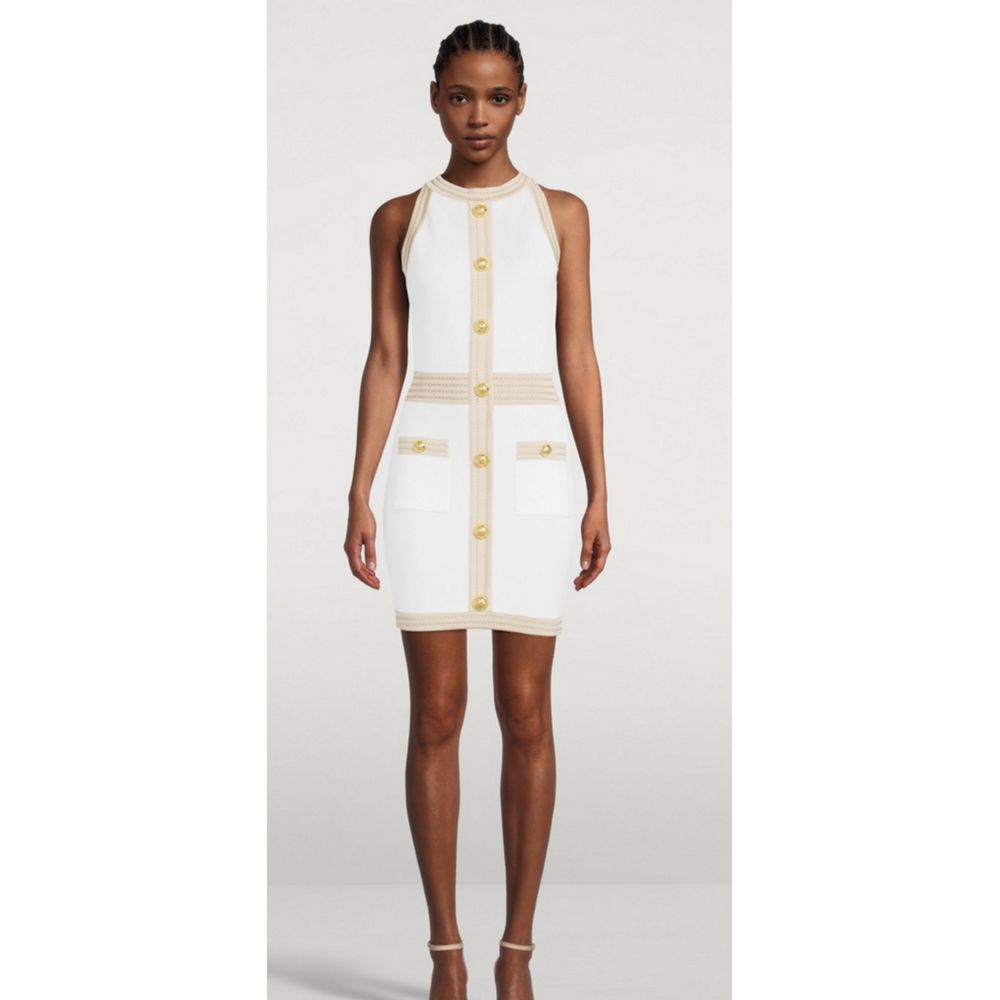 Balmain White Viscose Women's Dress