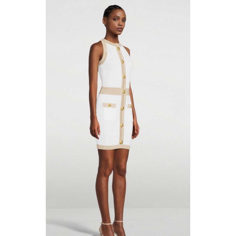 Balmain White Viscose Women's Dress