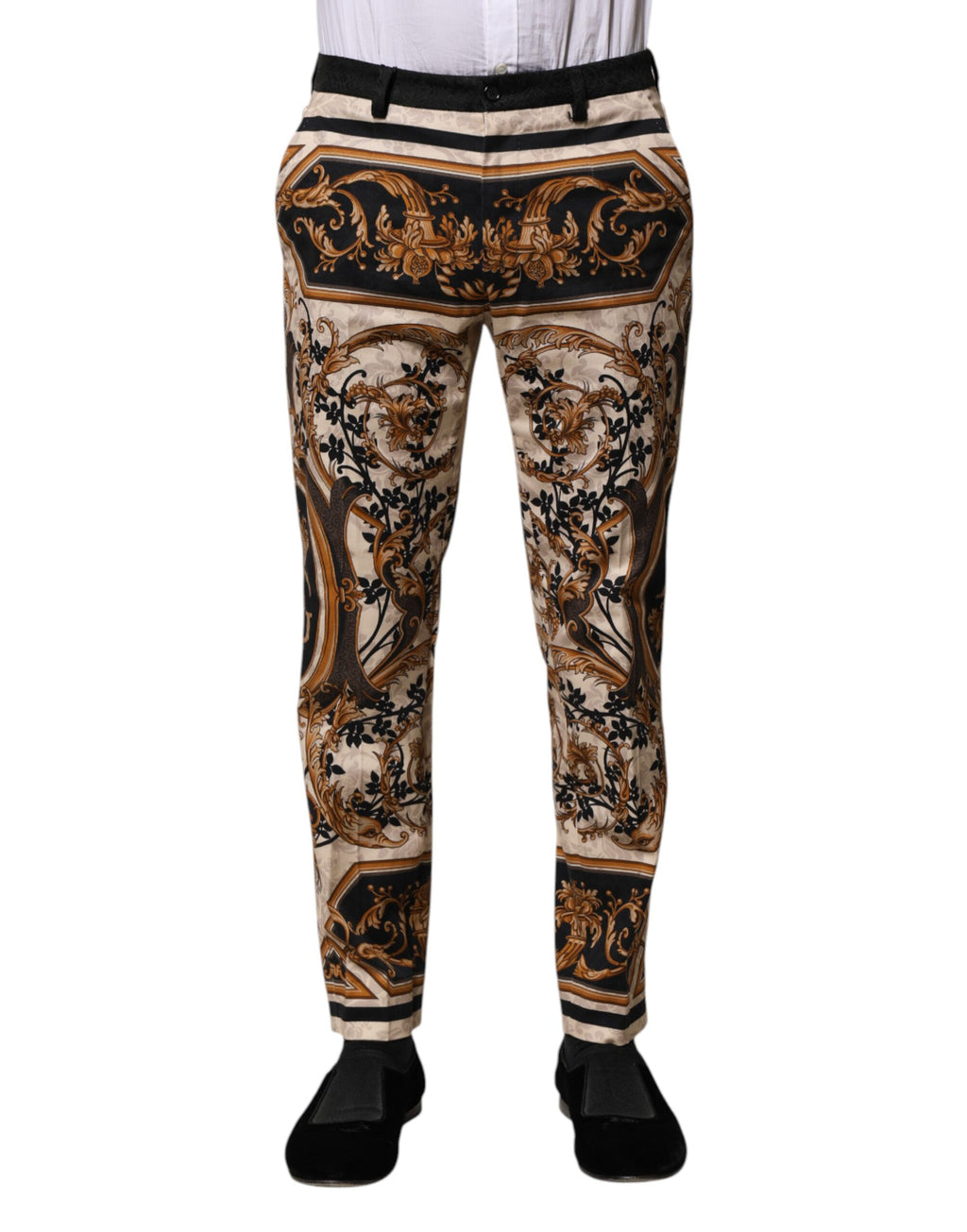 Dolce & Gabbana Multicolor Floral Print Dress Pants