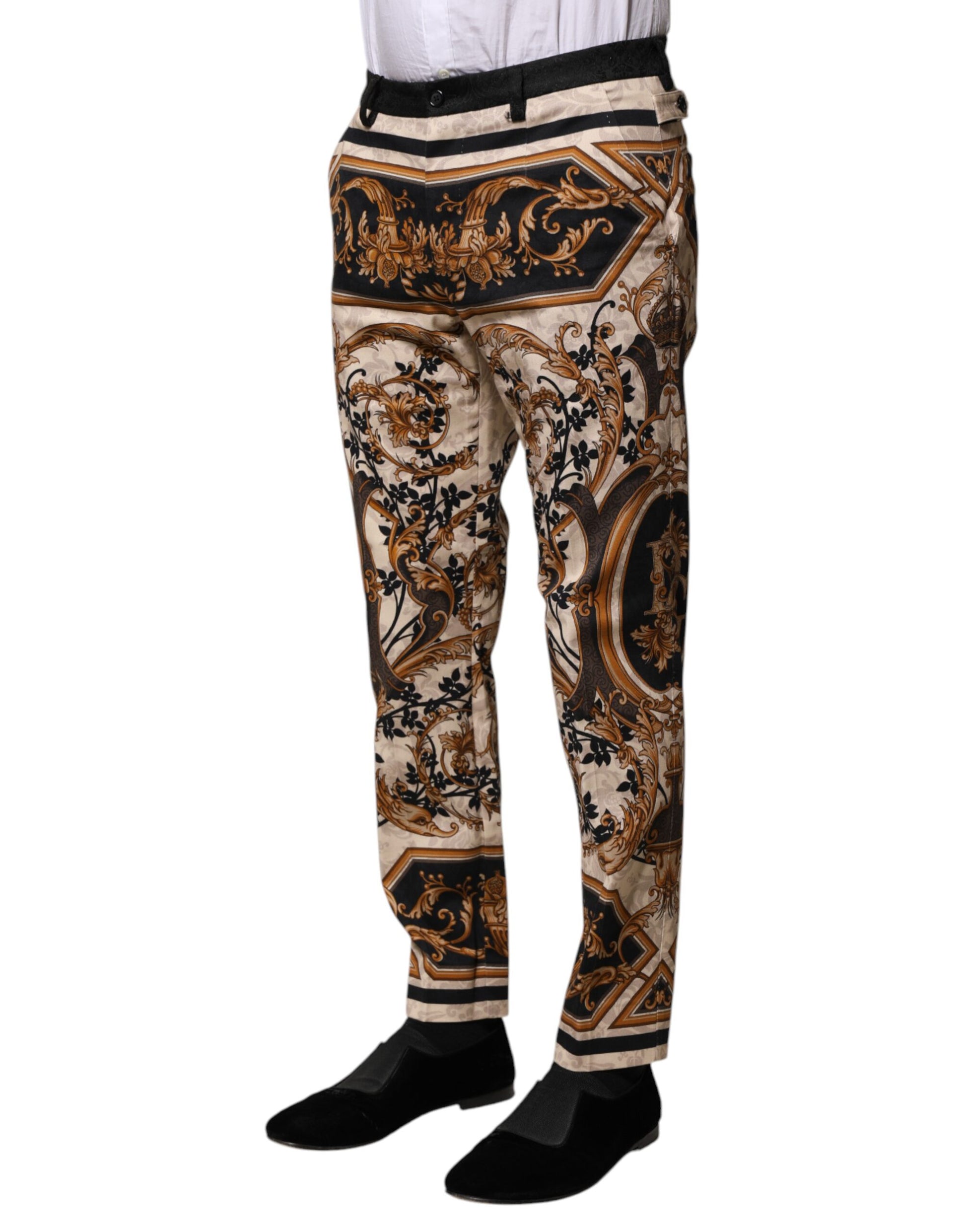Dolce & Gabbana Multicolor Floral Print Dress Pants