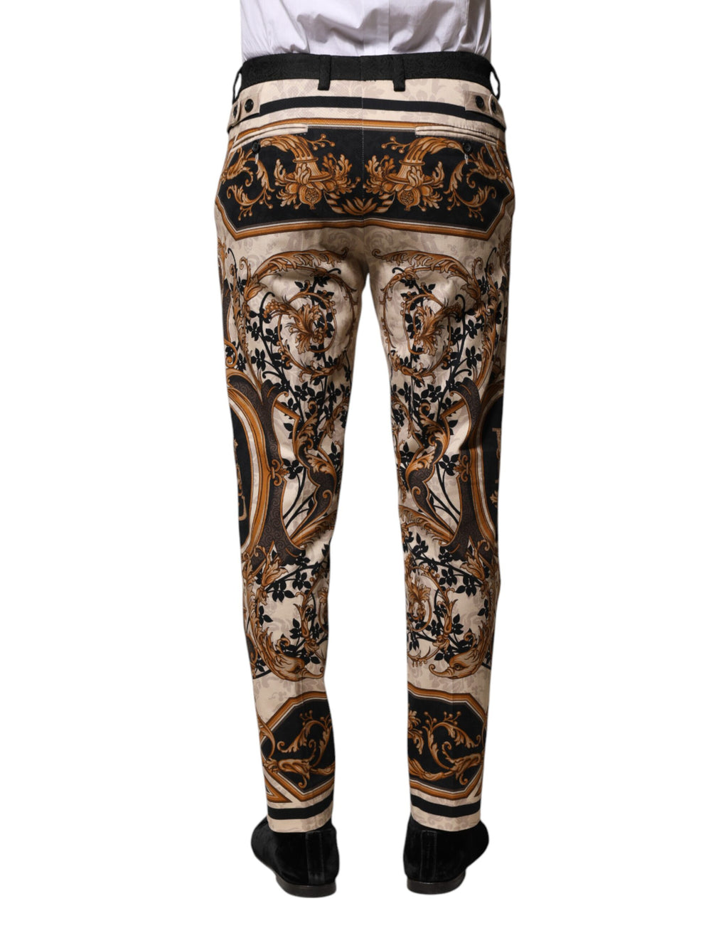 Dolce & Gabbana Multicolor Floral Print Dress Pants