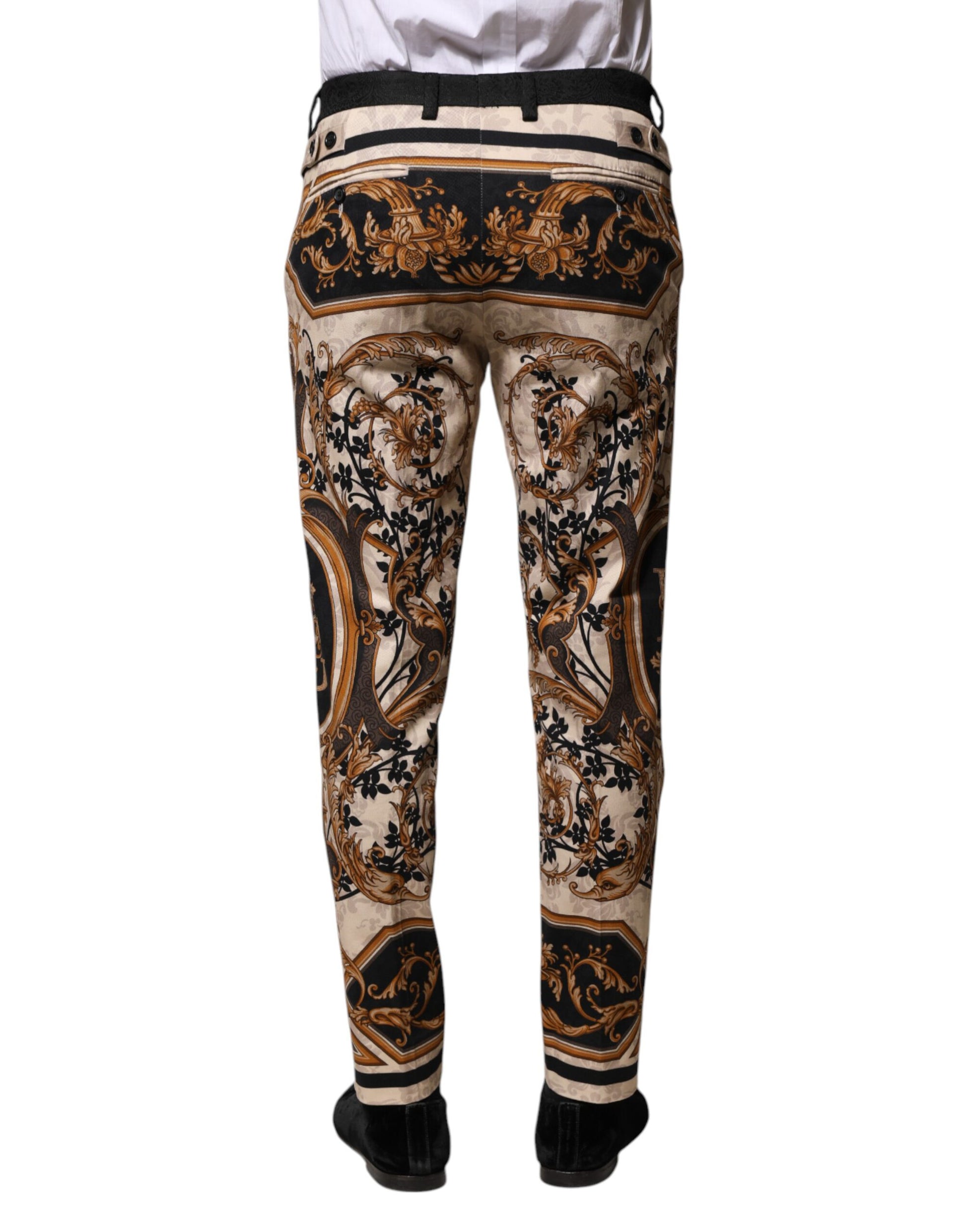 Dolce & Gabbana Multicolor Floral Print Dress Pants