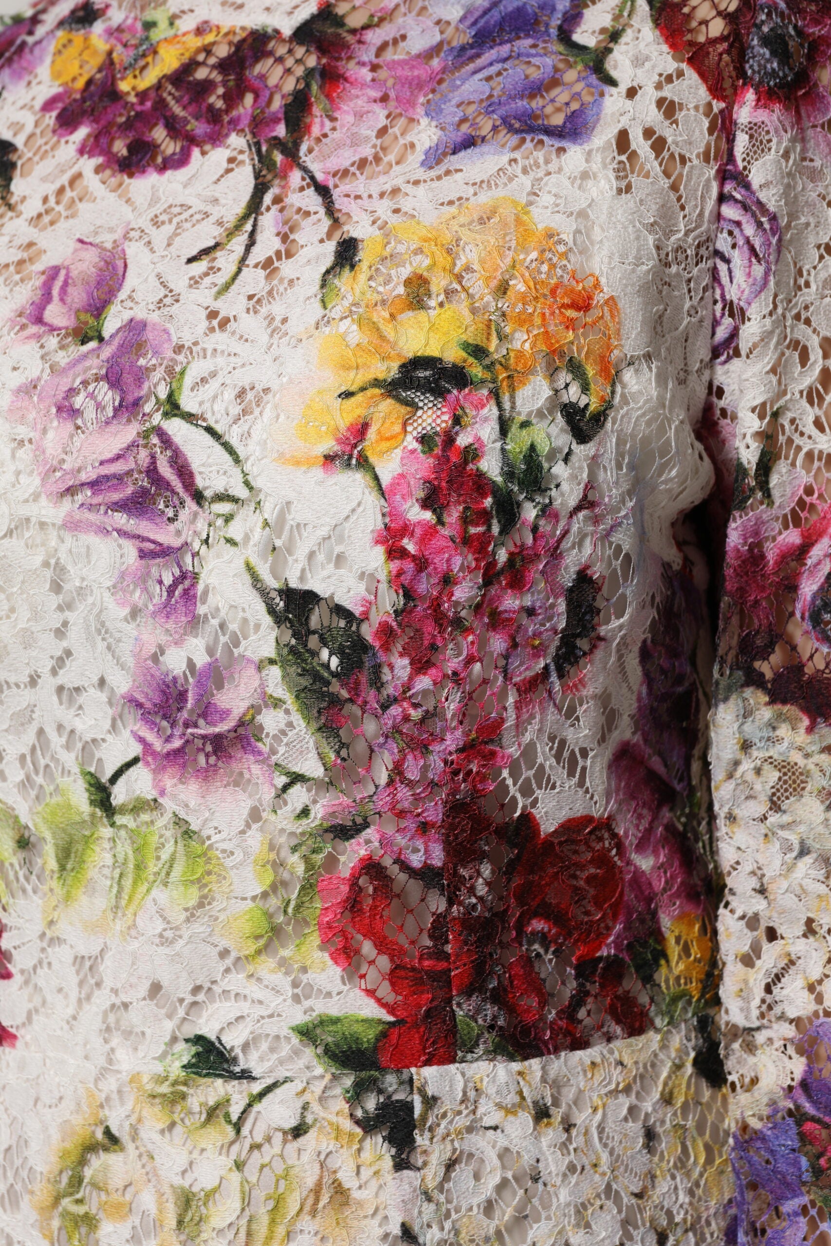 Dolce & Gabbana Multicolor Floral Long Sleeve A-line Dress