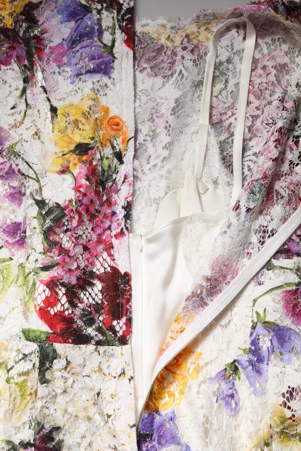 Dolce & Gabbana Multicolor Floral Long Sleeve A-line Dress