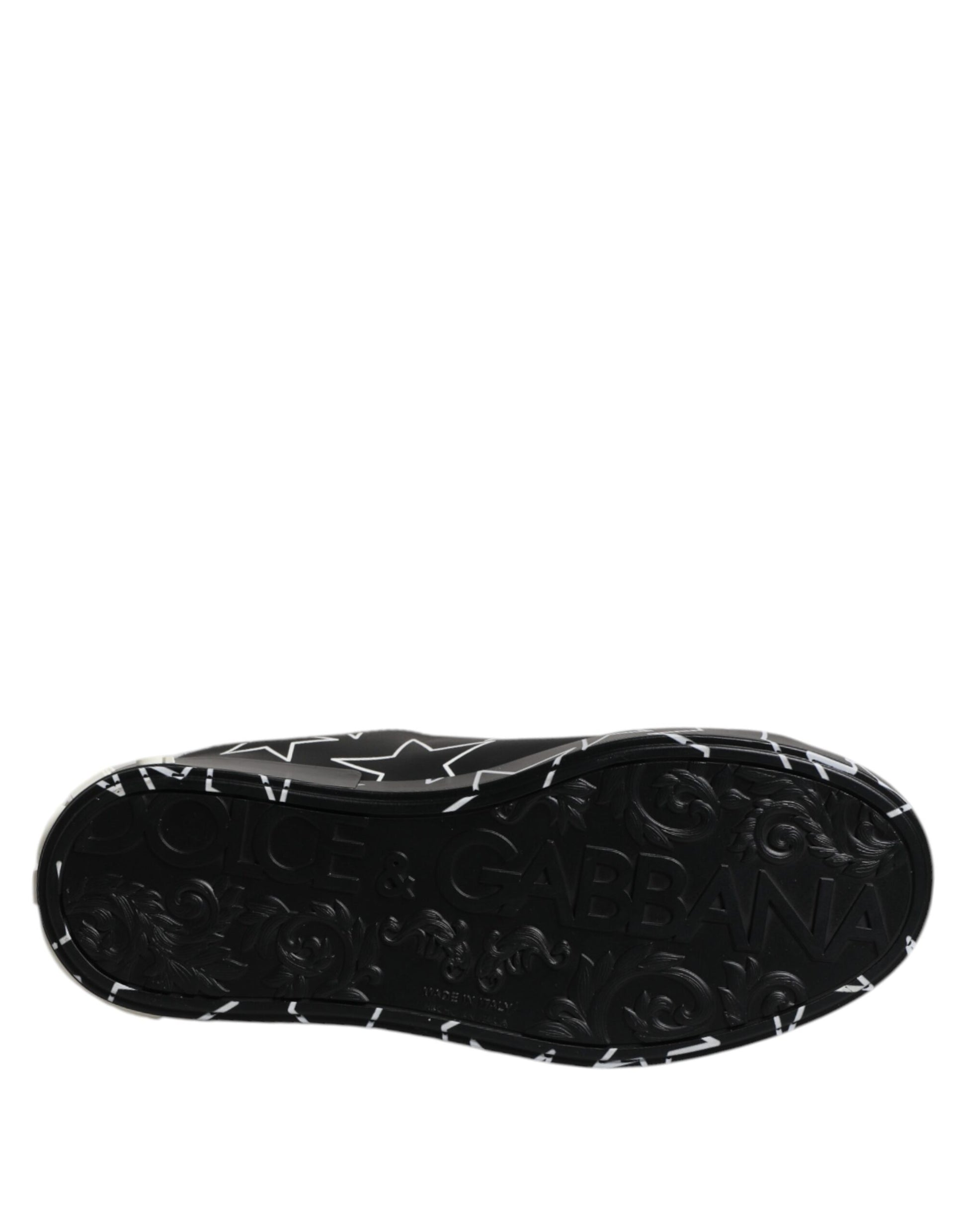Dolce & Gabbana Black White Stars Low Top Men Sneakers Shoes