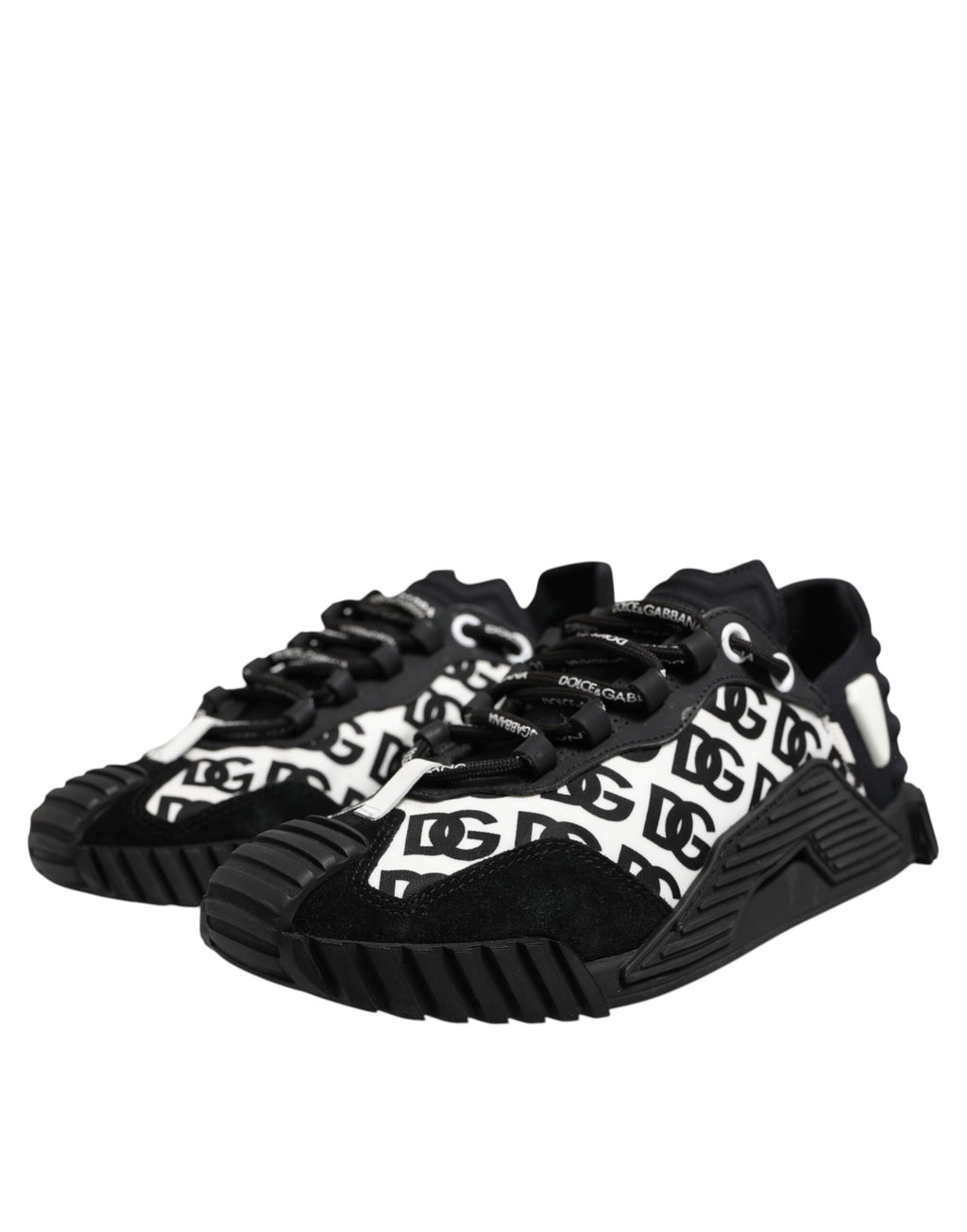 Dolce & Gabbana Black Logo Lace Up Low Top NS1 Sneakers Shoes