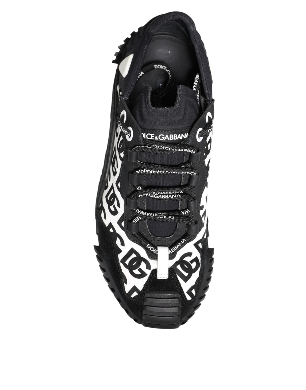 Dolce & Gabbana Black Logo Lace Up Low Top NS1 Sneakers Shoes