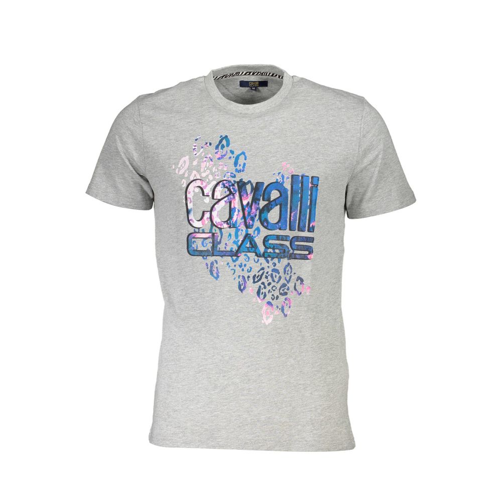 Cavalli Class Gray Cotton T-Shirt