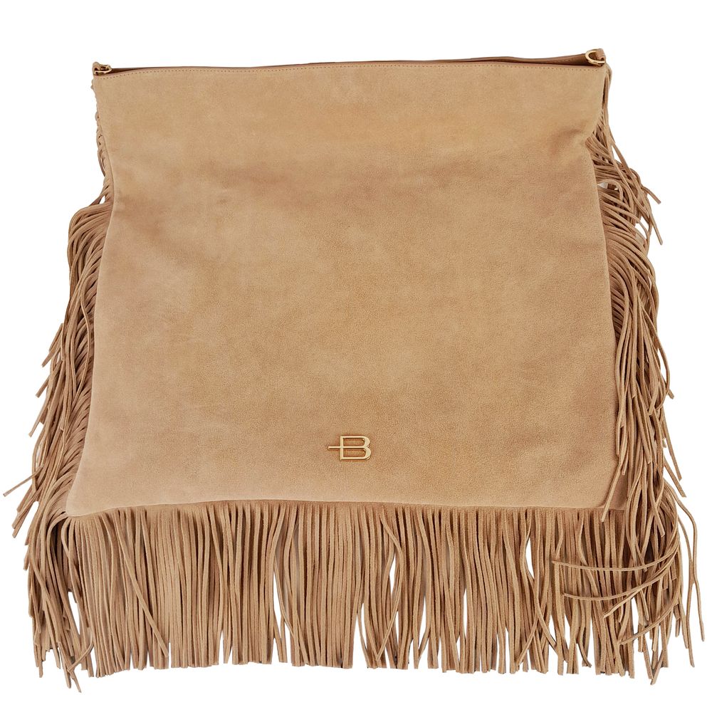 Baldinini Trend Beige Calfskin Crossbody Bag