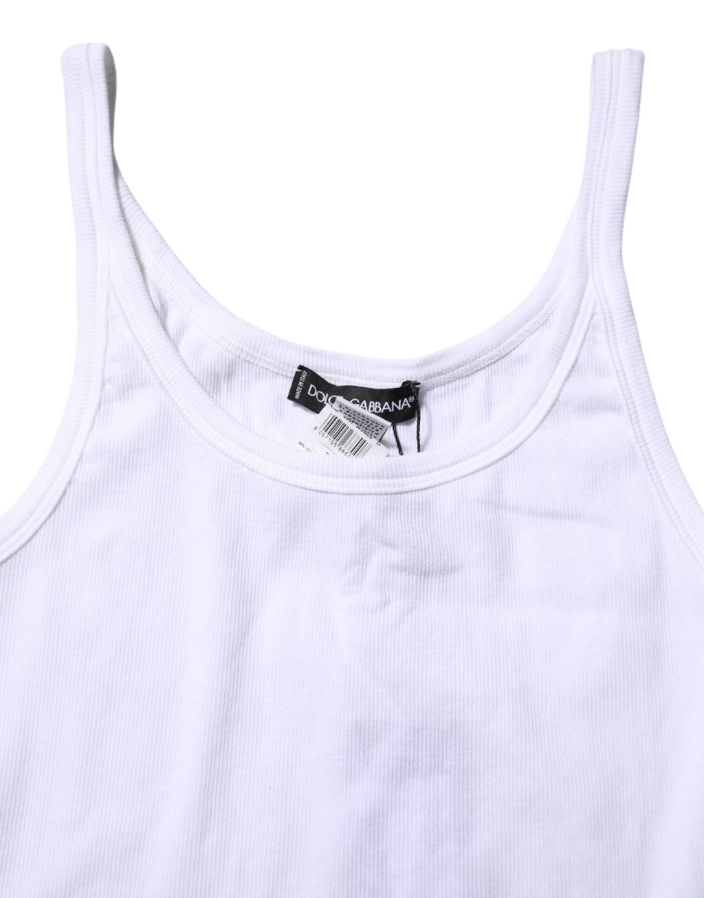Dolce & Gabbana White Sleeveless Round Neck Men Tank T-shirt